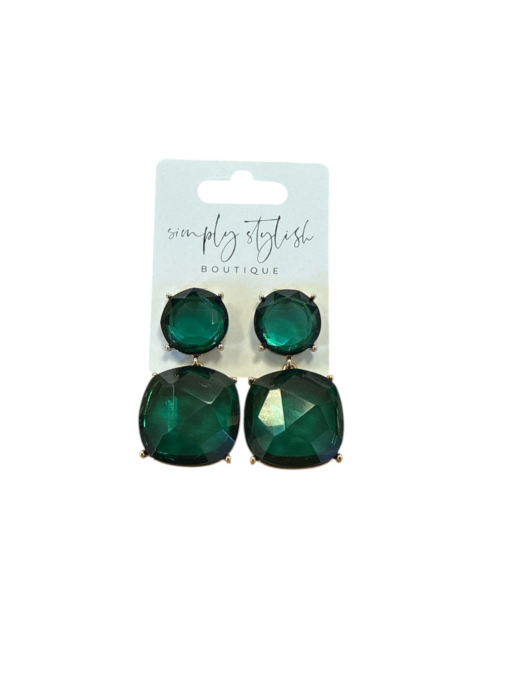 Square Emerald Stone-410 Jewelry-Simply Stylish Boutique-Simply Stylish Boutique | Women’s & Kid’s Fashion | Paducah, KY