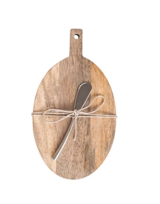 WoodBoard with Knife-510 General Gifts-Creativeco-op-Simply Stylish Boutique | Women’s & Kid’s Fashion | Paducah, KY