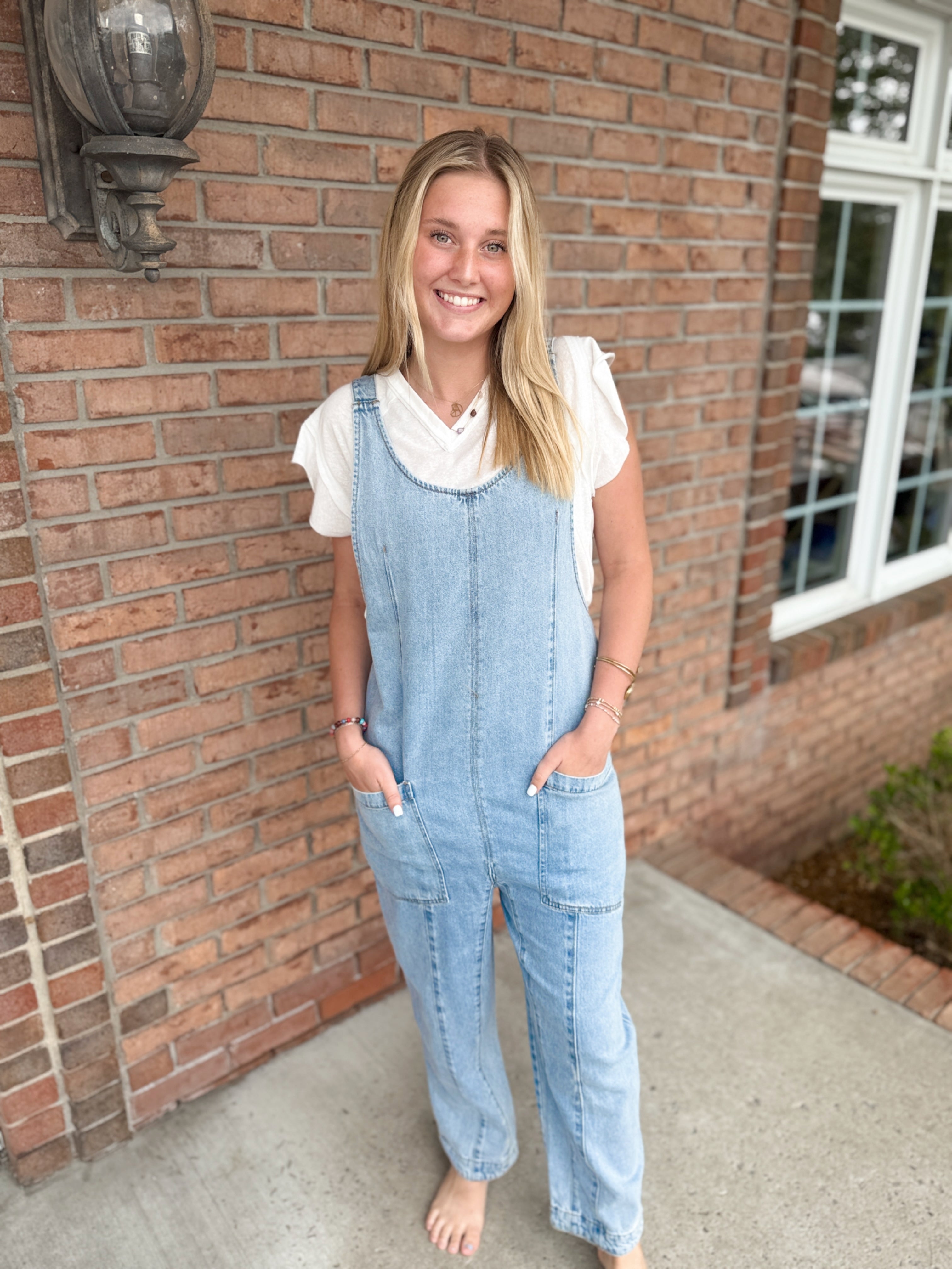 Julie Denim Jumpsuit-210 Denim-Simply Stylish Boutique-Simply Stylish Boutique | Women’s & Kid’s Fashion | Paducah, KY