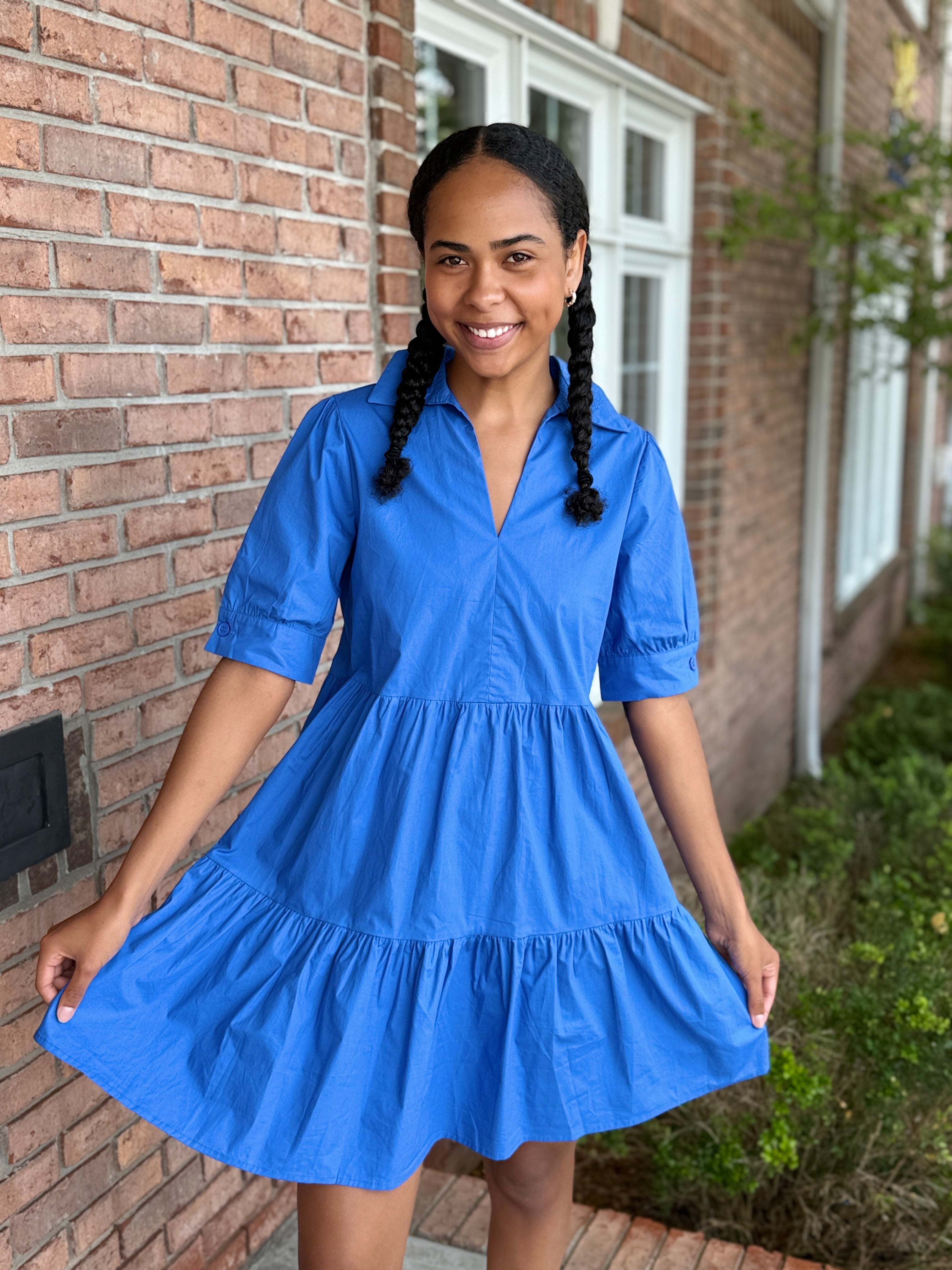Ruffled Shirt Dress-310 Dresses-Simply Stylish Boutique-Simply Stylish Boutique | Women’s & Kid’s Fashion | Paducah, KY