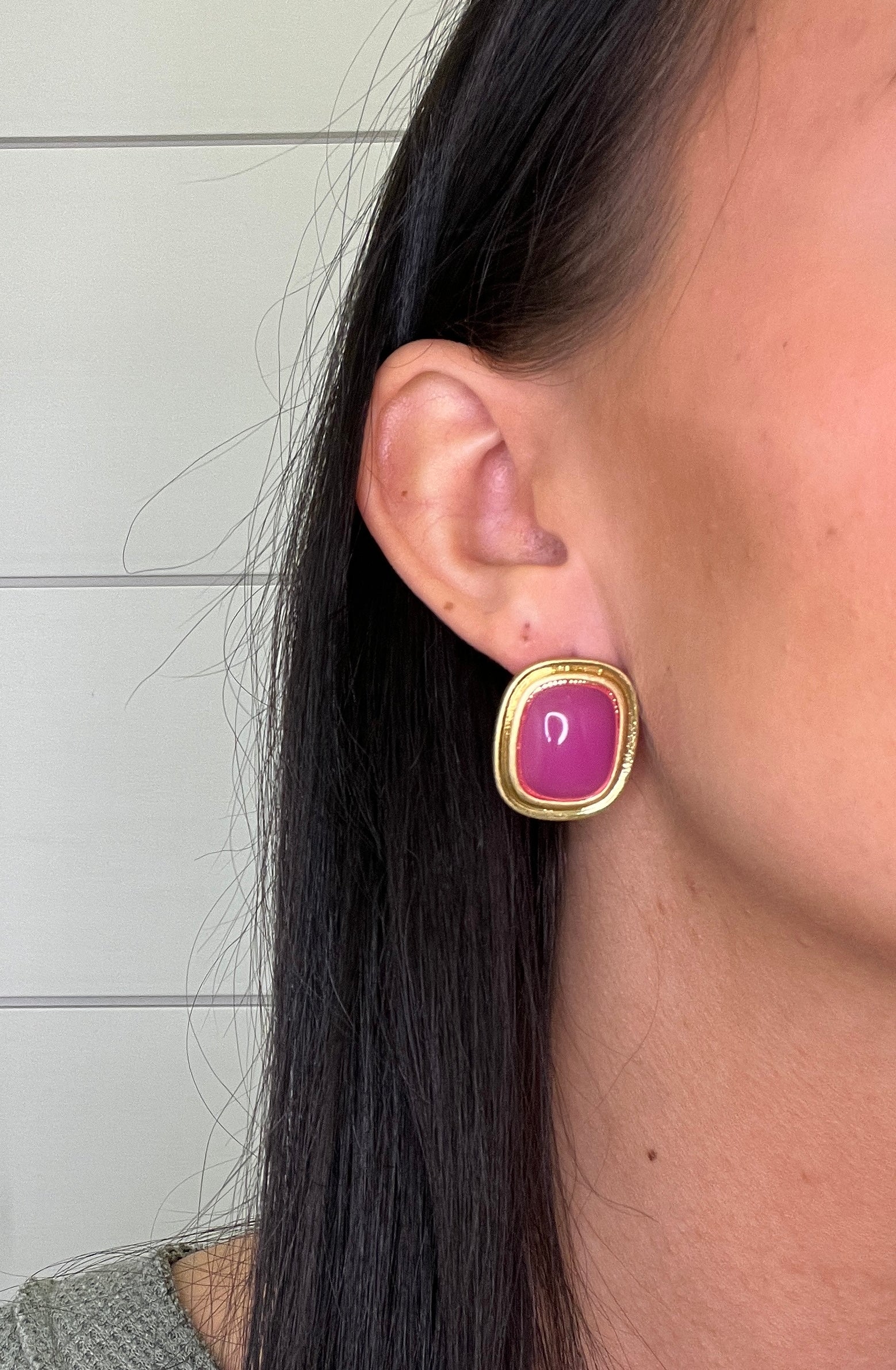 Stone Square Studs-410 Jewelry-Simply Stylish Boutique-Simply Stylish Boutique | Women’s & Kid’s Fashion | Paducah, KY