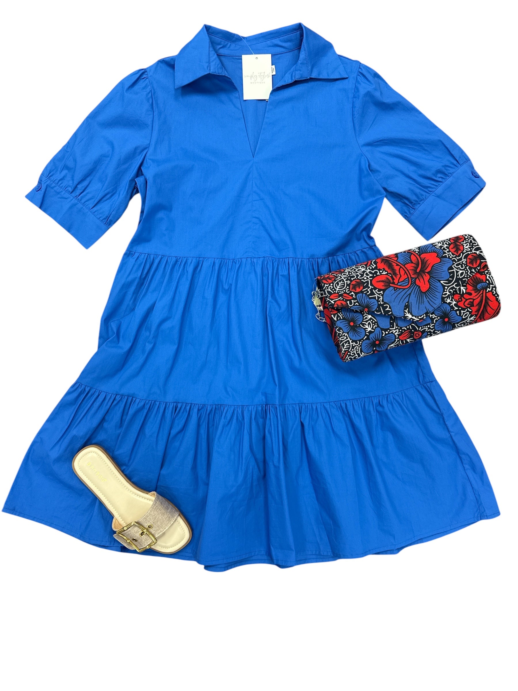 Ruffled Shirt Dress-310 Dresses-Simply Stylish Boutique-Simply Stylish Boutique | Women’s & Kid’s Fashion | Paducah, KY