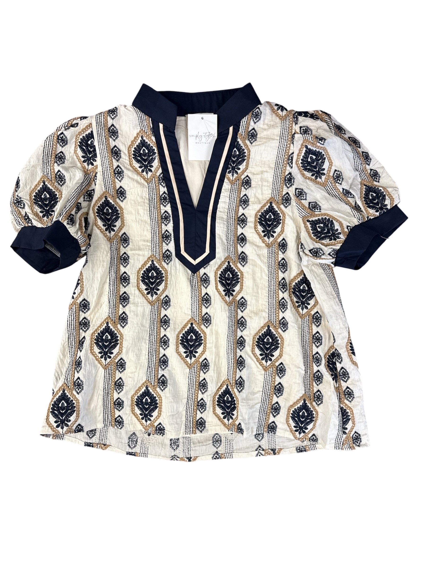 Mirage Embroidered Top-130 Dressy Tops & Blouses-Simply Stylish Boutique-Simply Stylish Boutique | Women’s & Kid’s Fashion | Paducah, KY