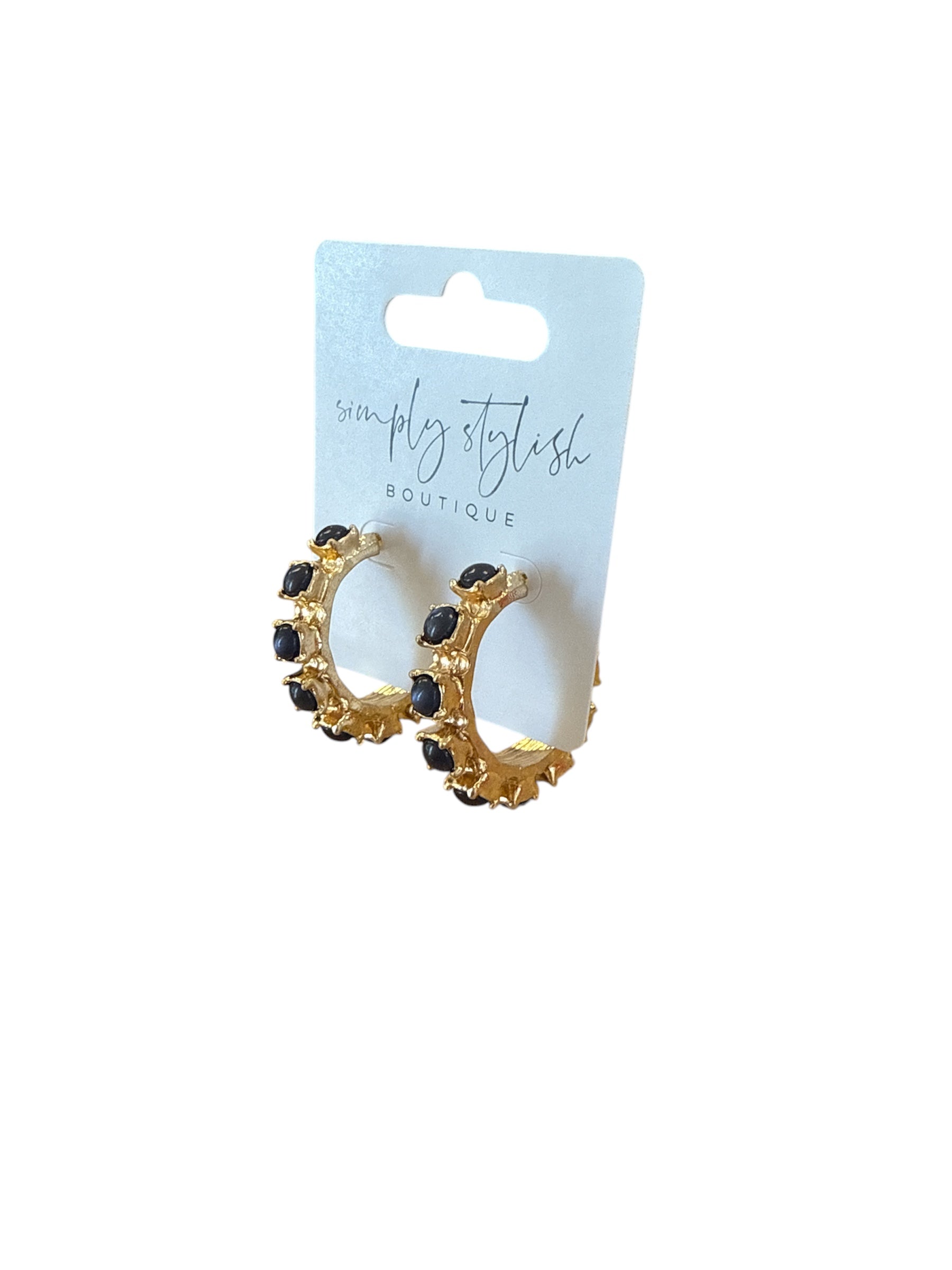 Dotted Stone Hoops-410 Jewelry-Simply Stylish Boutique-Simply Stylish Boutique | Women’s & Kid’s Fashion | Paducah, KY