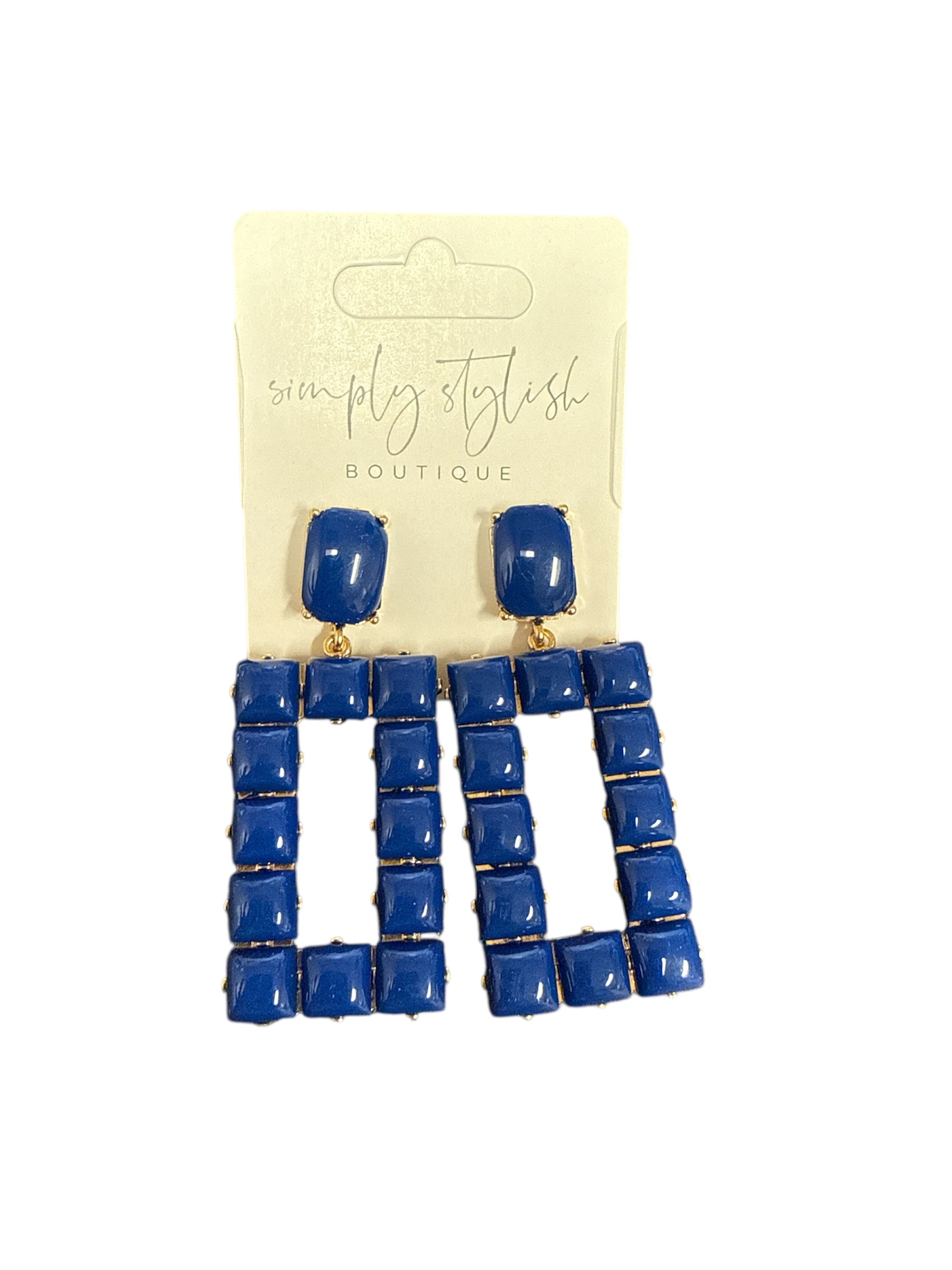 Blue Squared Earring-410 Jewelry-Simply Stylish Boutique-Simply Stylish Boutique | Women’s & Kid’s Fashion | Paducah, KY
