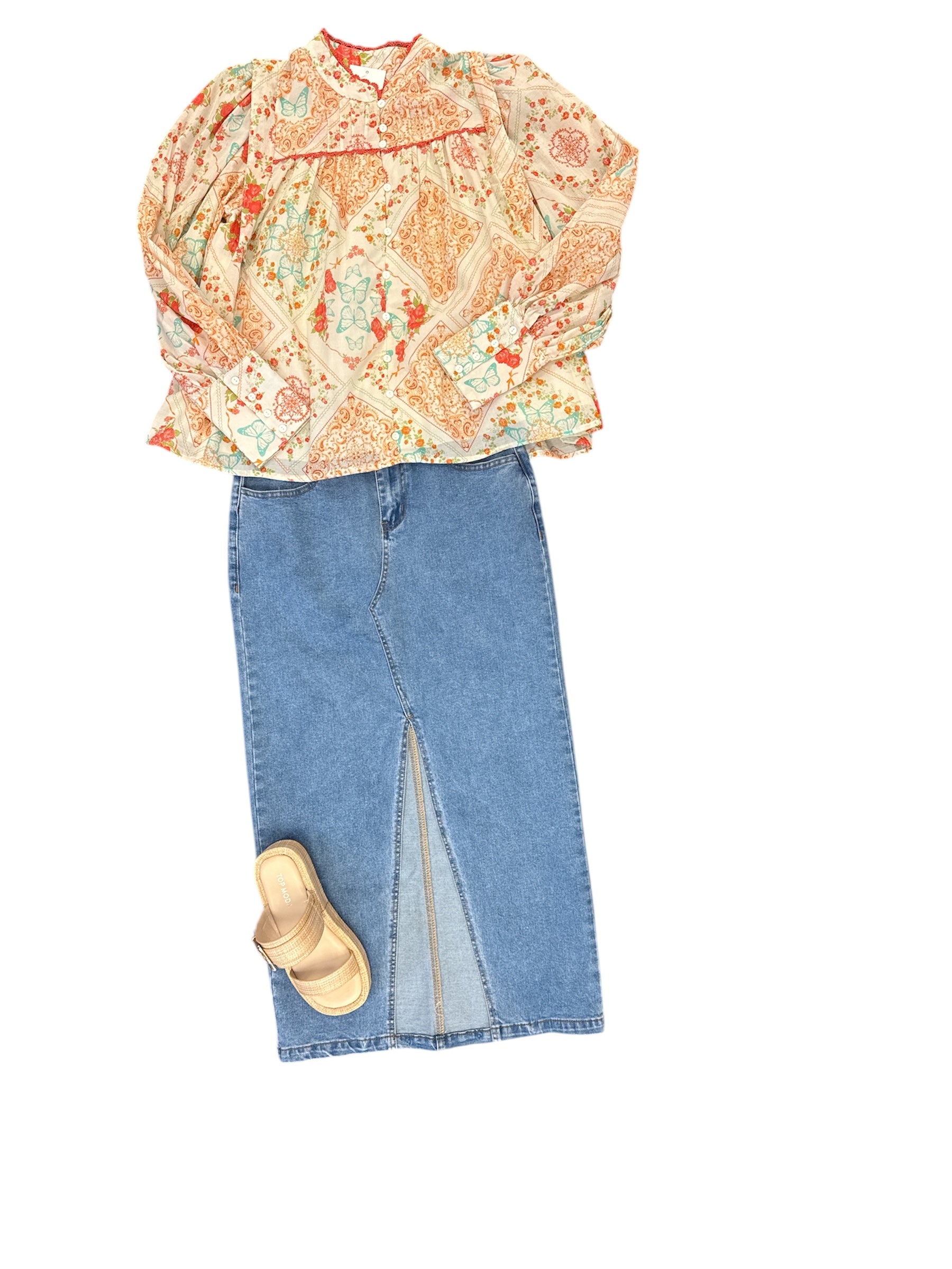 Garden Motif Blouse-130 Dressy Tops & Blouses-Simply Stylish Boutique-Simply Stylish Boutique | Women’s & Kid’s Fashion | Paducah, KY