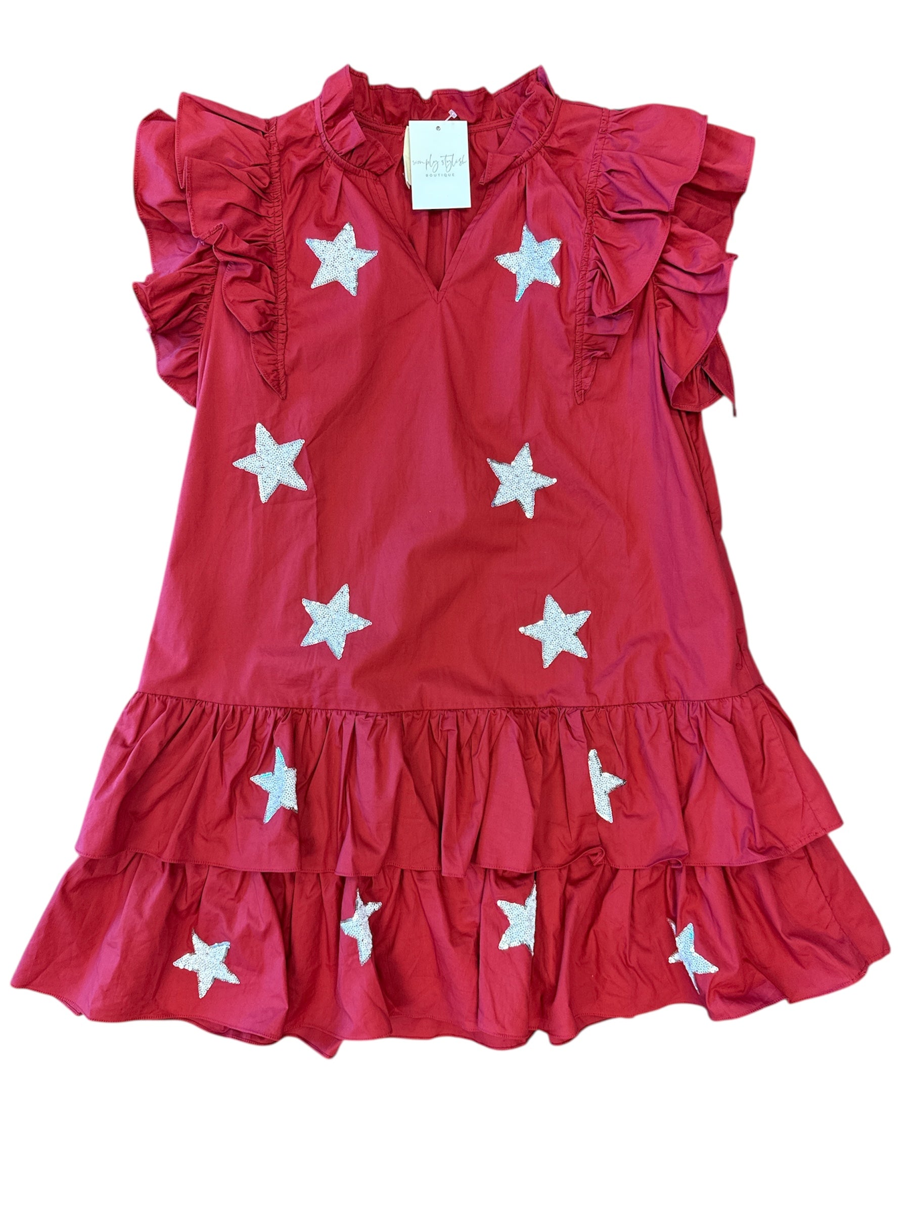 Sequin Star Mini Dress-310 Dresses-Simply Stylish Boutique-Simply Stylish Boutique | Women’s & Kid’s Fashion | Paducah, KY