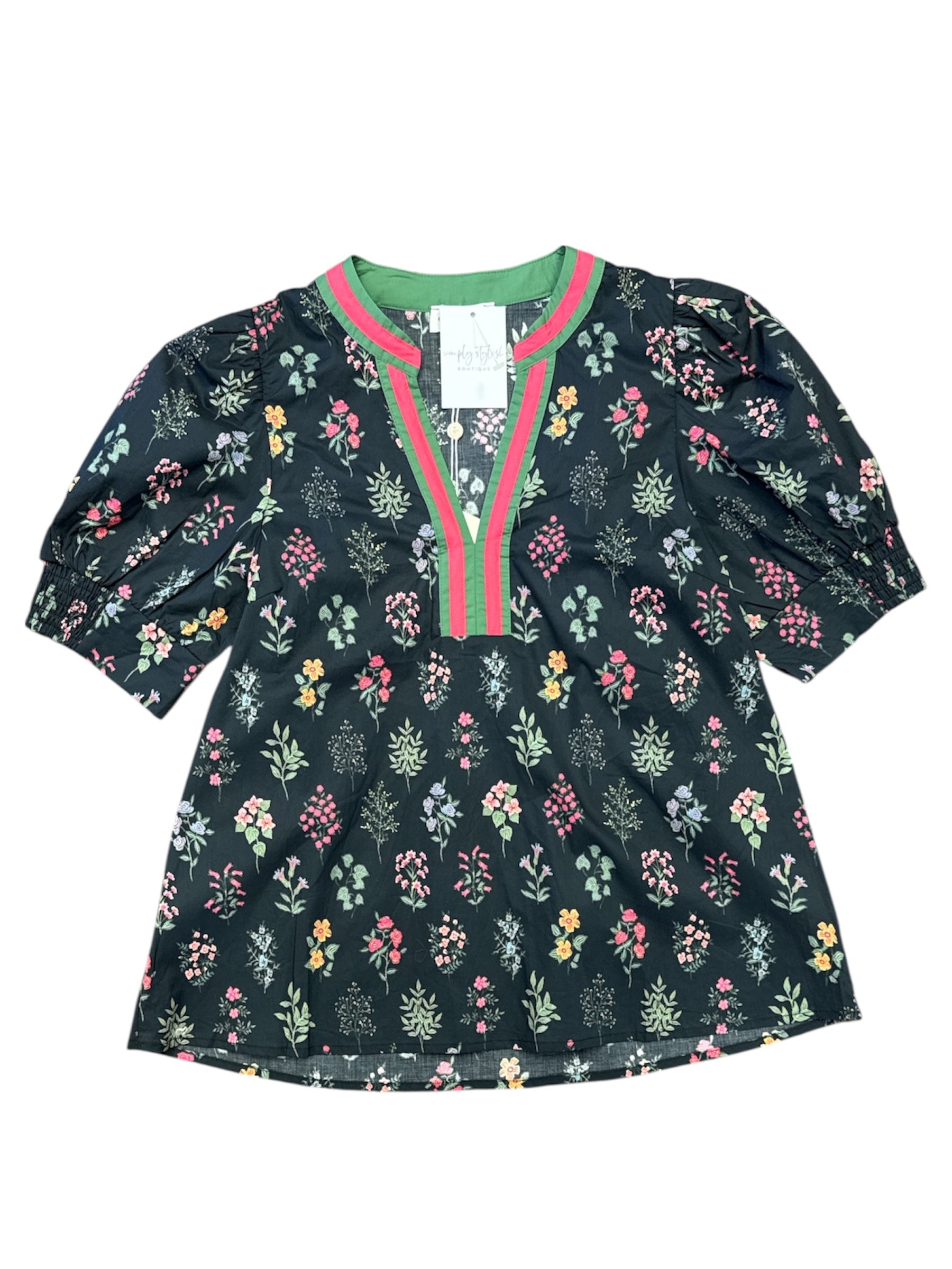 Midnight Bloom Top-130 Dressy Tops & Blouses-Simply Stylish Boutique-Simply Stylish Boutique | Women’s & Kid’s Fashion | Paducah, KY