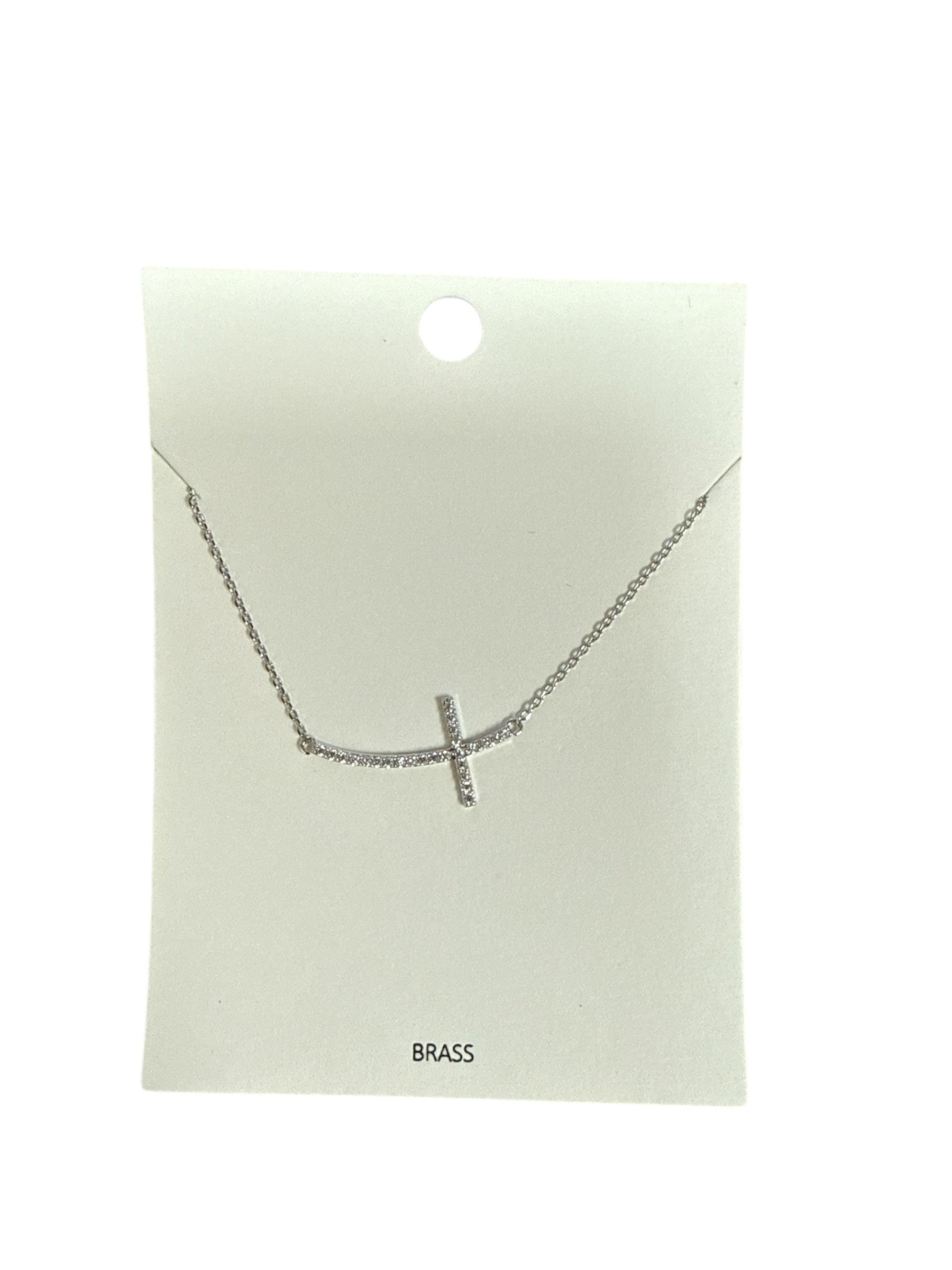 Swayed Cross Necklace-410 Jewelry-Simply Stylish Boutique-Simply Stylish Boutique | Women’s & Kid’s Fashion | Paducah, KY