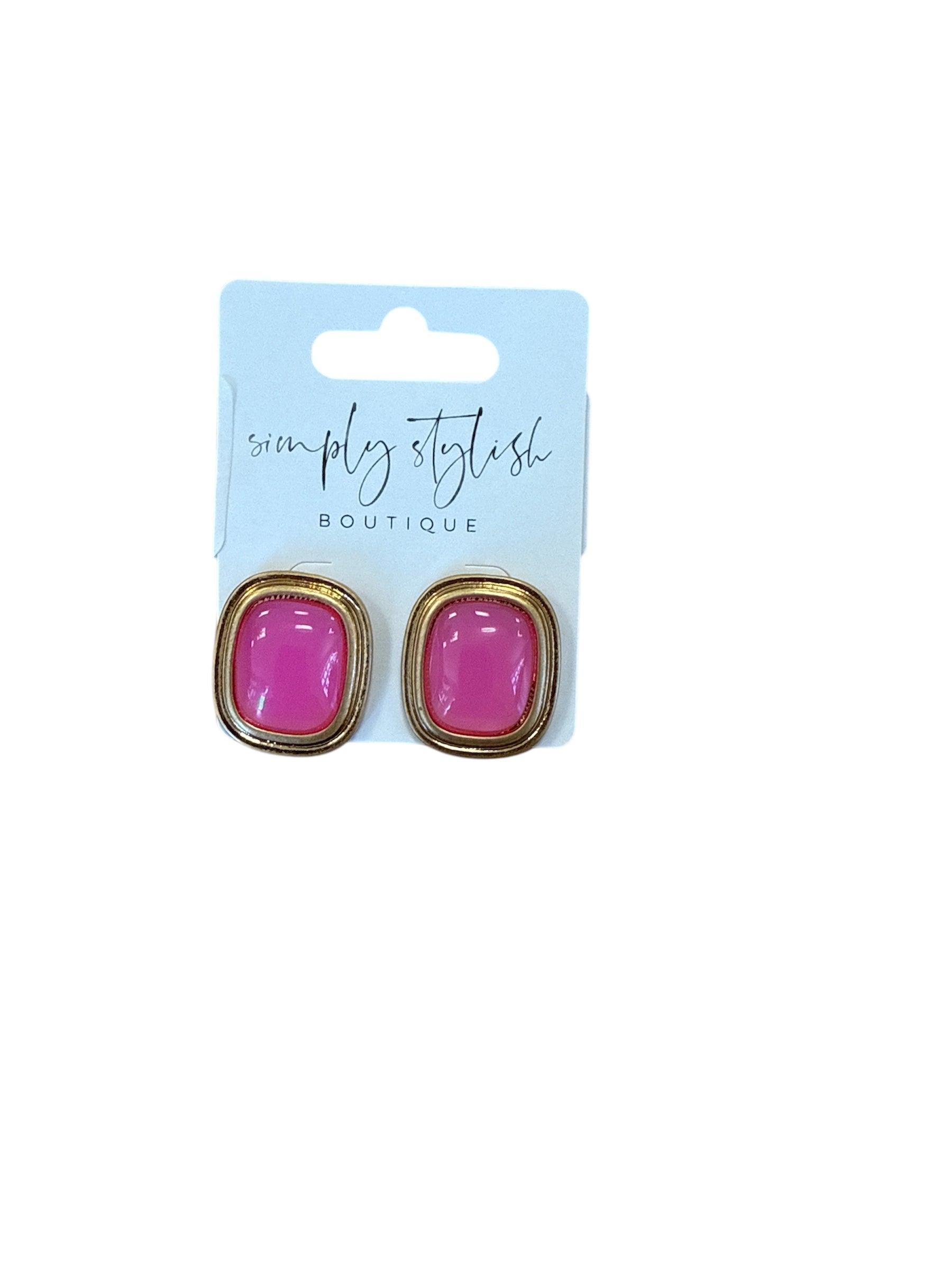 Stone Square Studs-410 Jewelry-Simply Stylish Boutique-Simply Stylish Boutique | Women’s & Kid’s Fashion | Paducah, KY