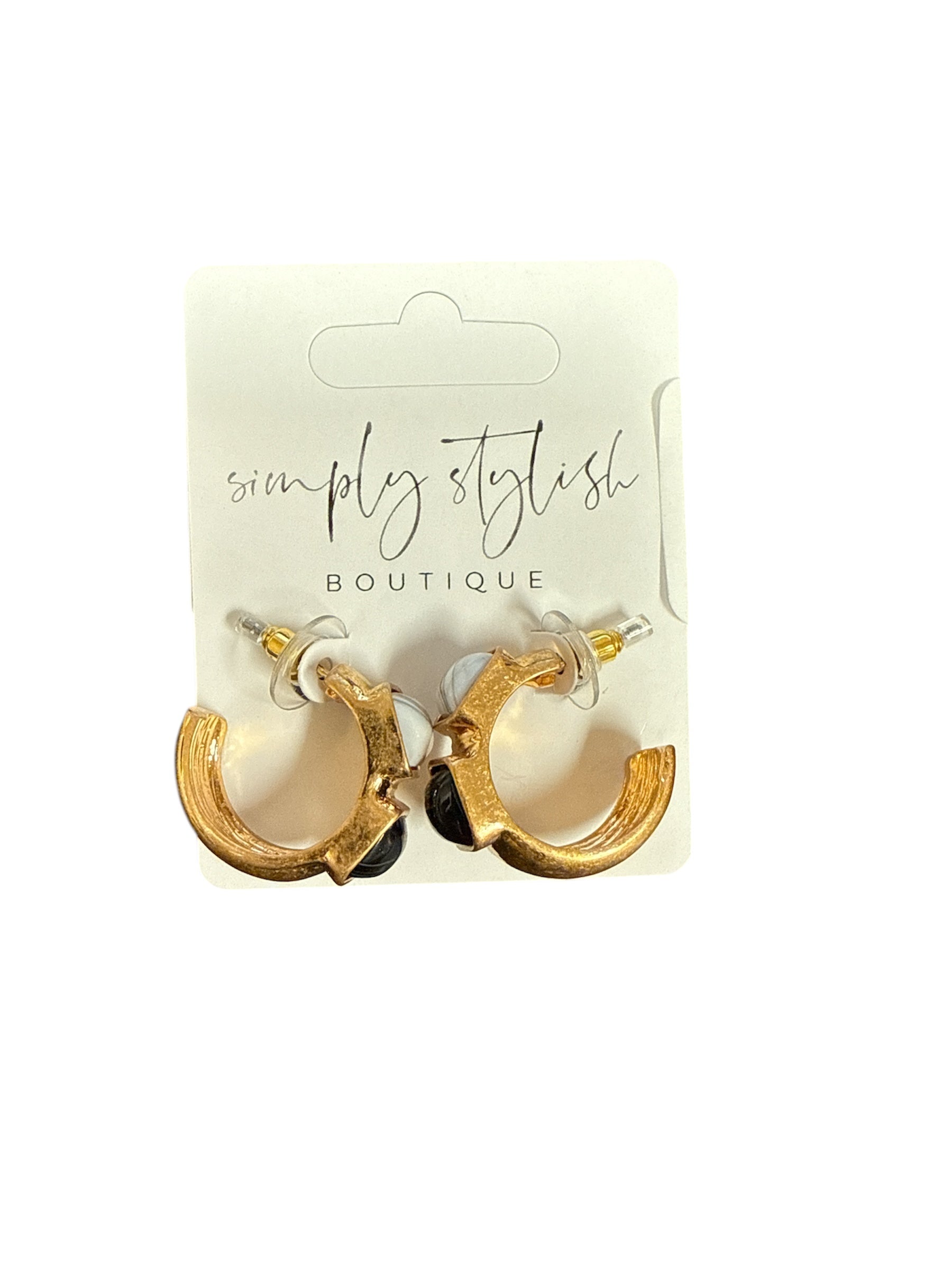 Stoned Hoop Earring-410 Jewelry-Simply Stylish Boutique-Simply Stylish Boutique | Women’s & Kid’s Fashion | Paducah, KY