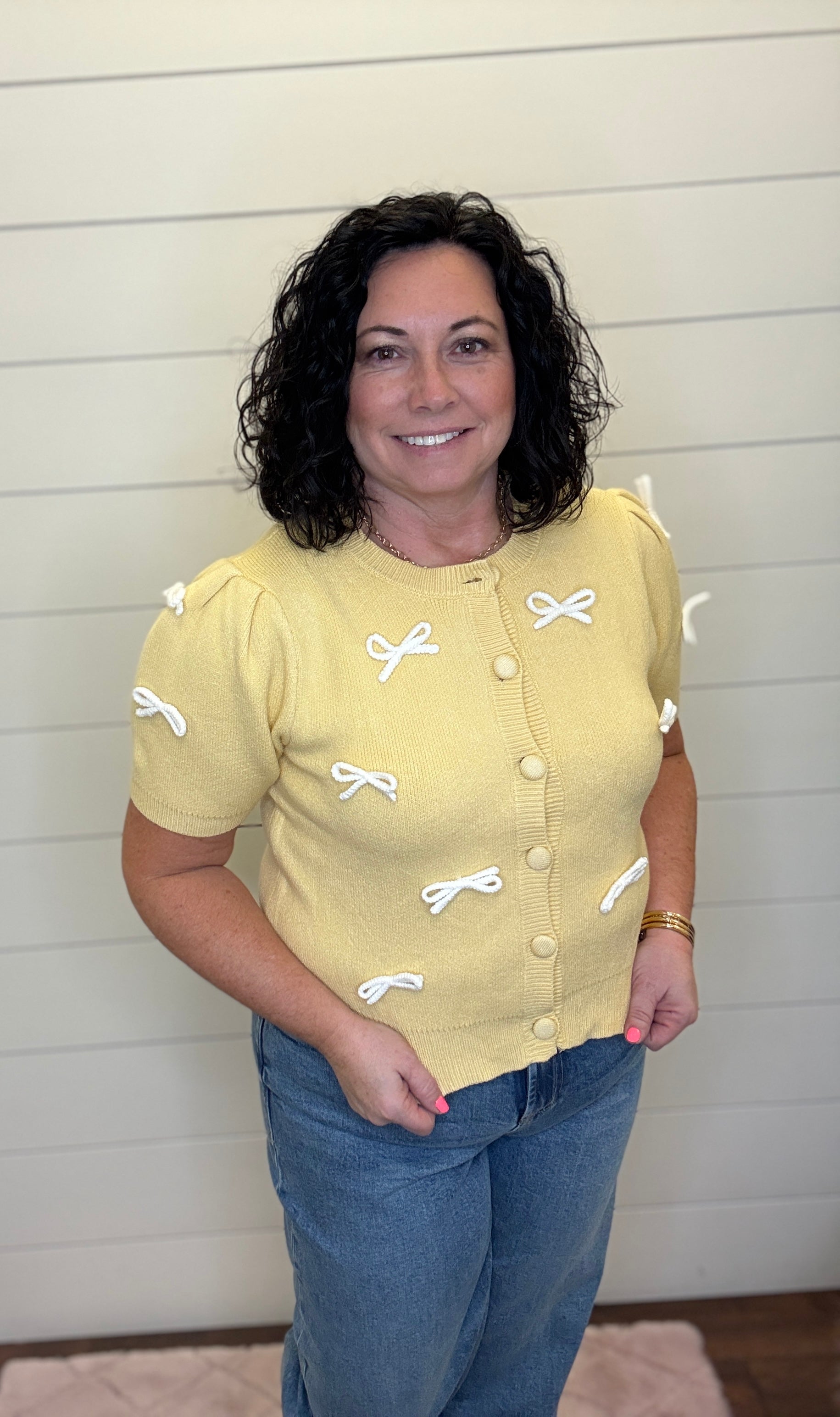 Lula Bow Cardigan-140 Sweaters, Cardigans & Sweatshirts-Simply Stylish Boutique-Simply Stylish Boutique | Women’s & Kid’s Fashion | Paducah, KY