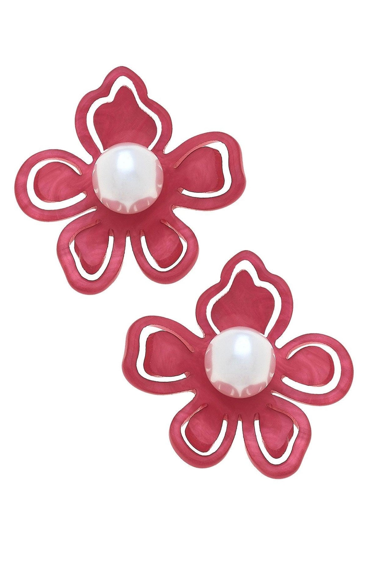 Julia Resin Flower Statement Stud Earrings-410 Jewelry-canvas-Simply Stylish Boutique | Women’s & Kid’s Fashion | Paducah, KY