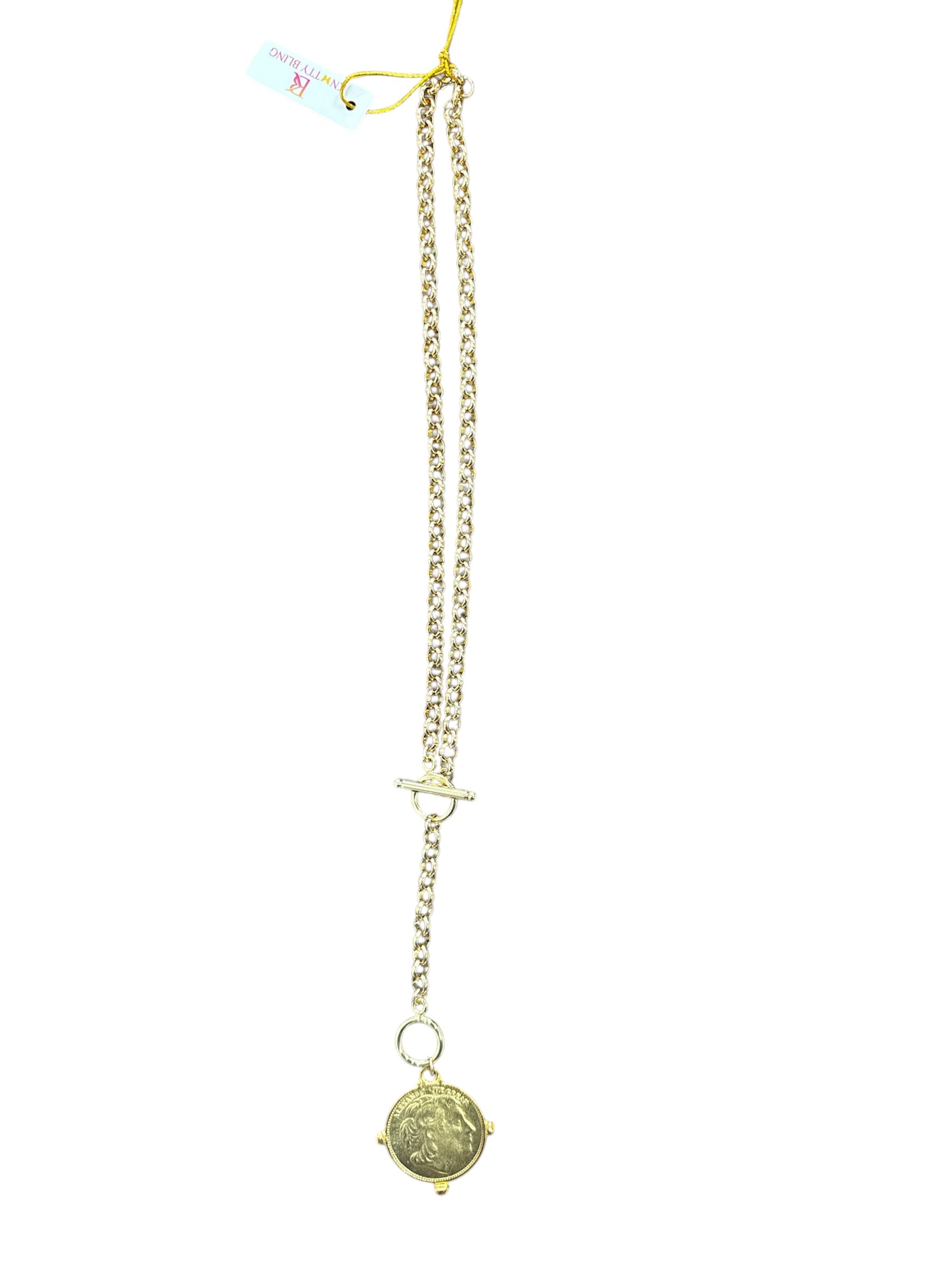 Gold Coin Lariat-410 Jewelry-Simply Stylish Boutique-Simply Stylish Boutique | Women’s & Kid’s Fashion | Paducah, KY