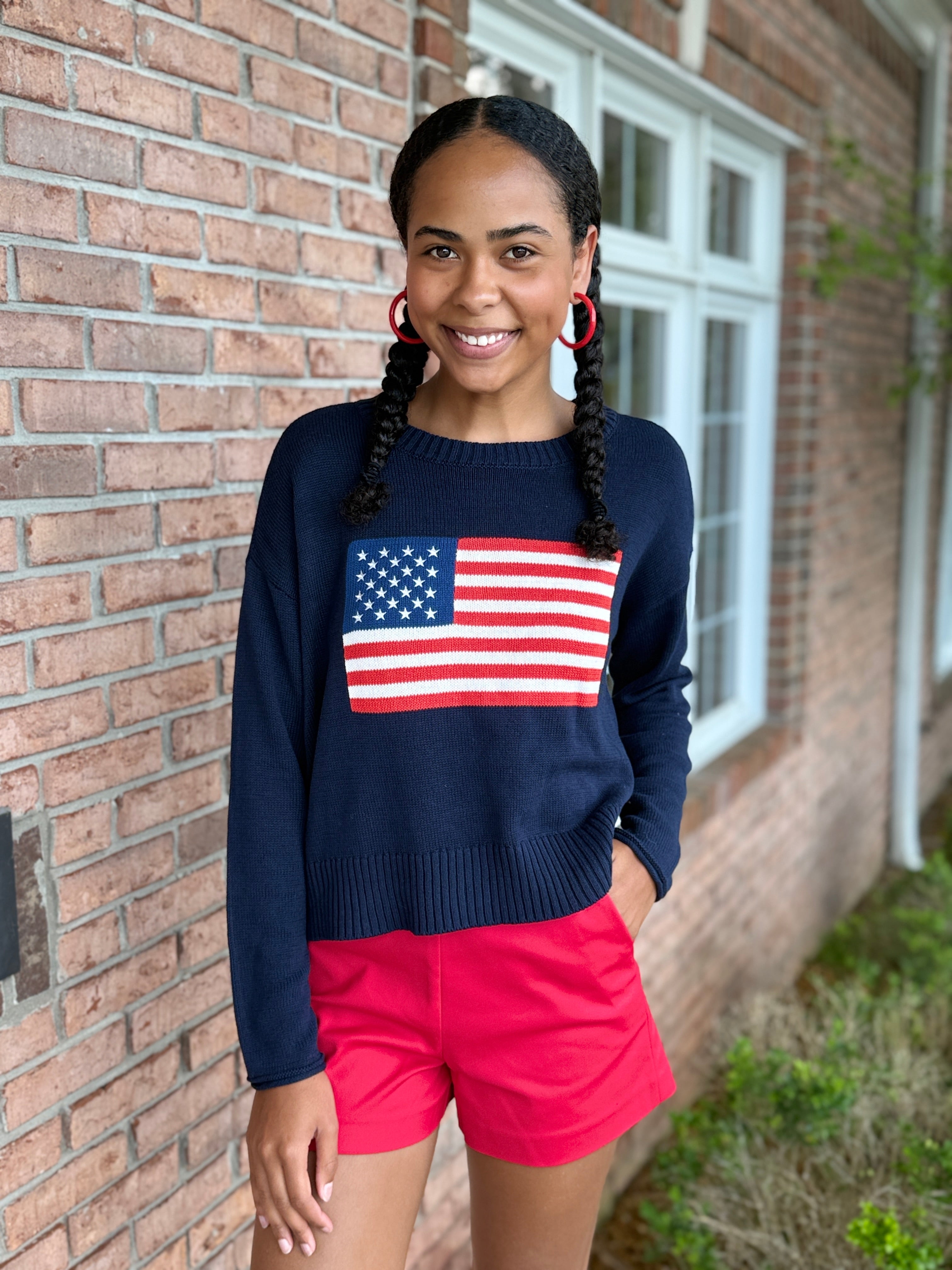 Sienna Patriot Sweater-140 Sweaters, Cardigans & Sweatshirts-Simply Stylish boutique-Simply Stylish Boutique | Women’s & Kid’s Fashion | Paducah, KY