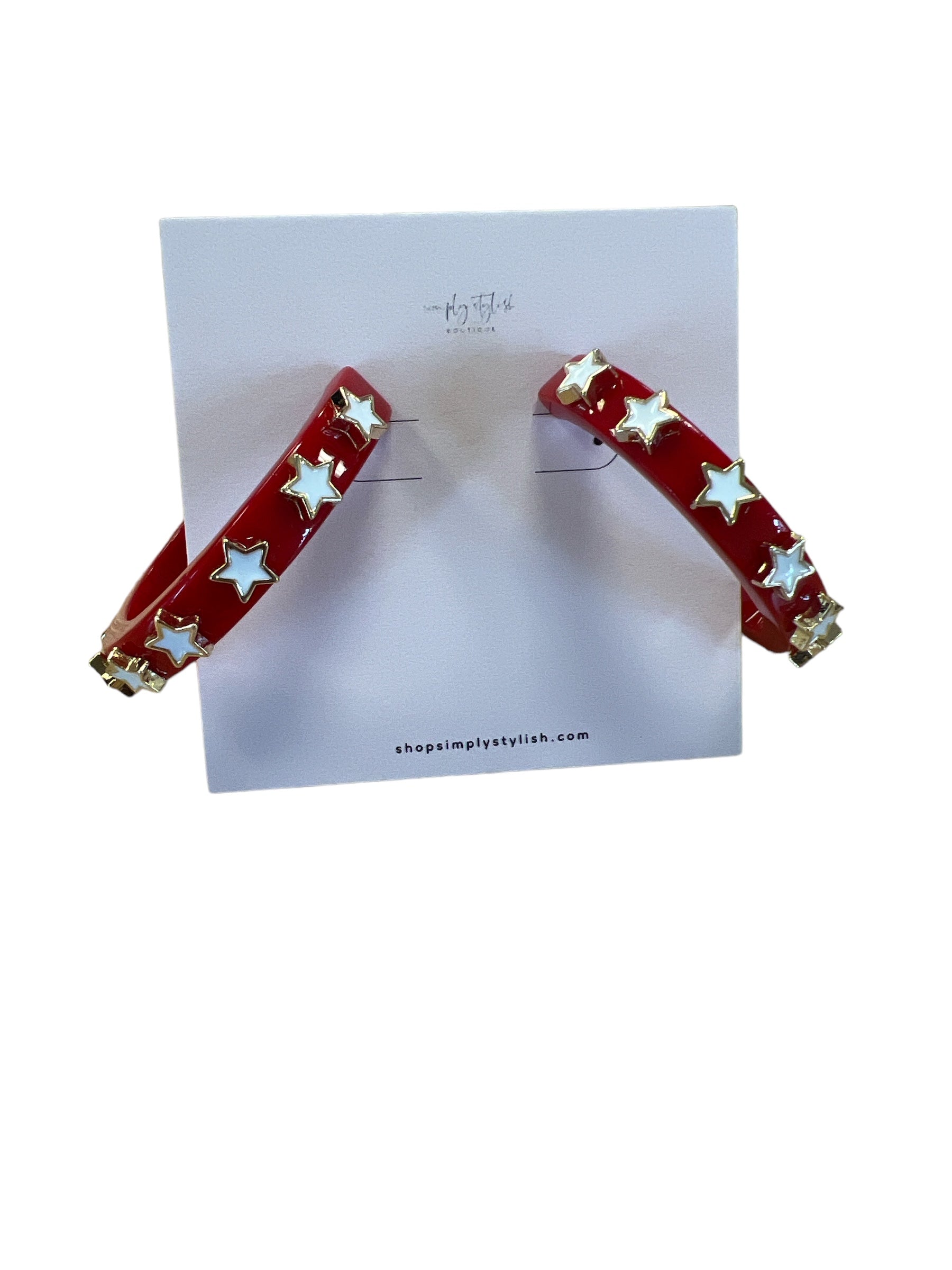Star Hoop Earring-410 Jewelry-pink panache-Simply Stylish Boutique | Women’s & Kid’s Fashion | Paducah, KY