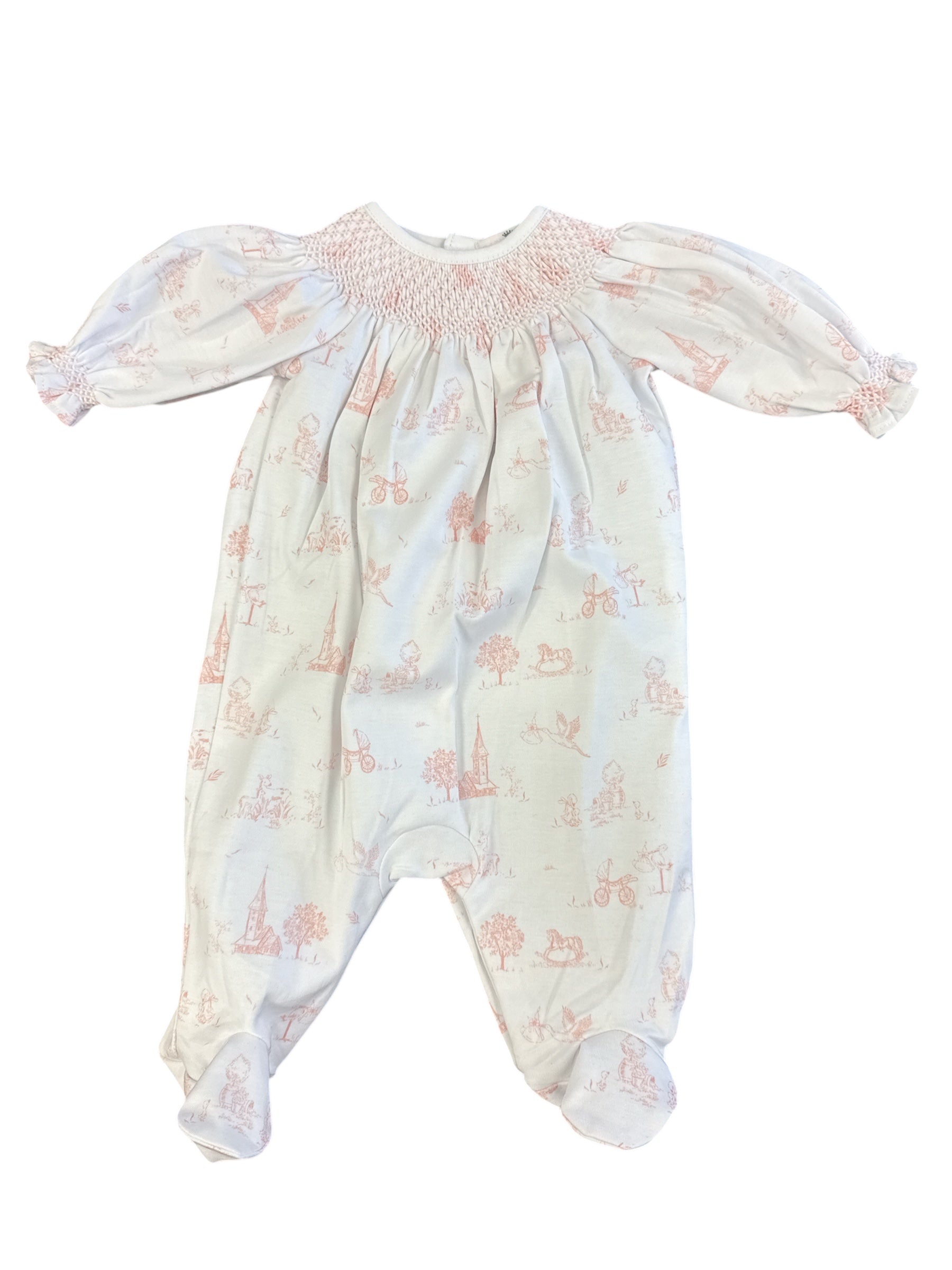 Pink Baby Smocked Footie-520 Baby & Kids Gifts-Simply Stylish Boutique-Simply Stylish Boutique | Women’s & Kid’s Fashion | Paducah, KY