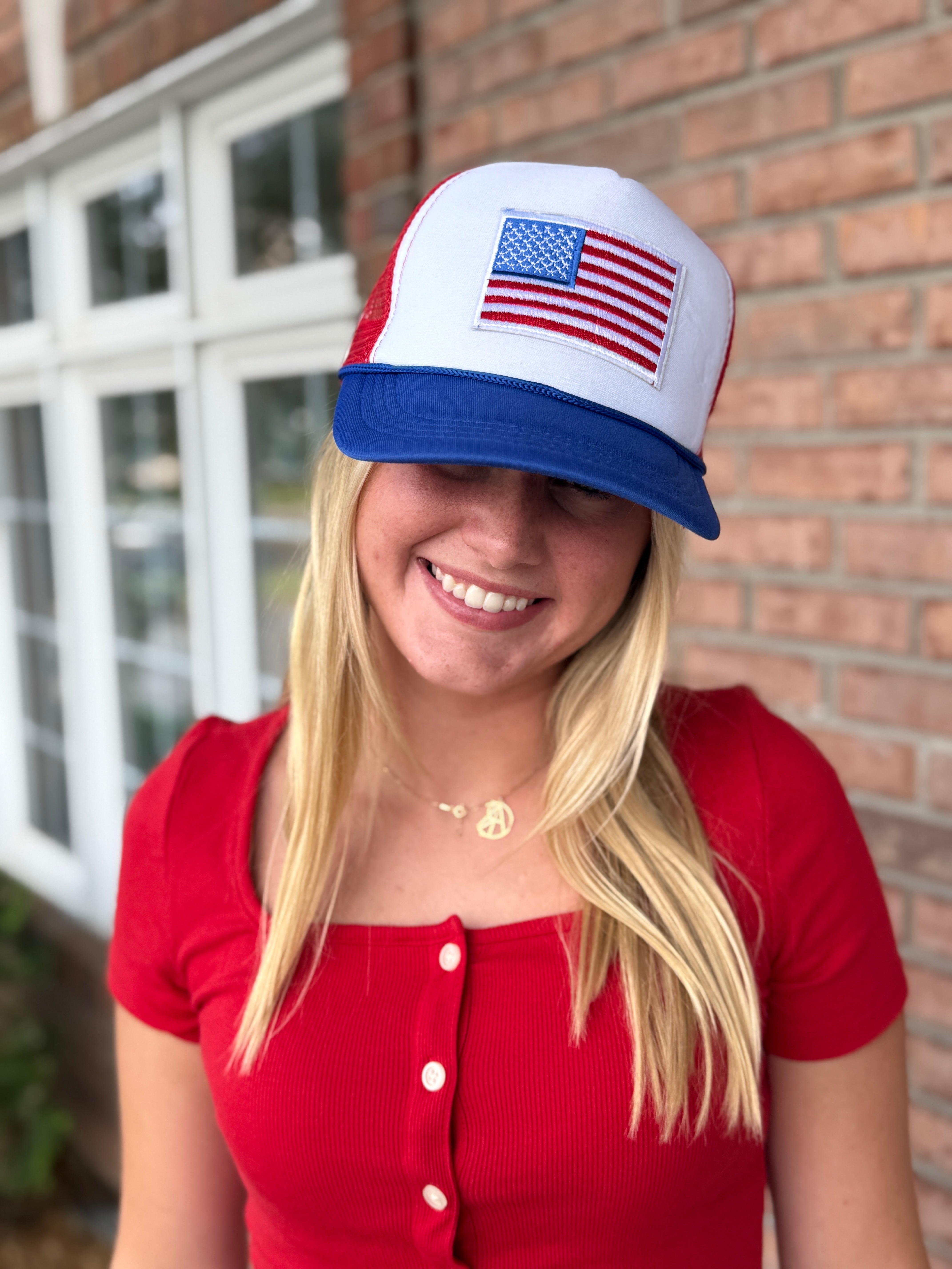 Flag Trucker Hat-430 Hats & Hair-Simply Stylish Boutique-Simply Stylish Boutique | Women’s & Kid’s Fashion | Paducah, KY