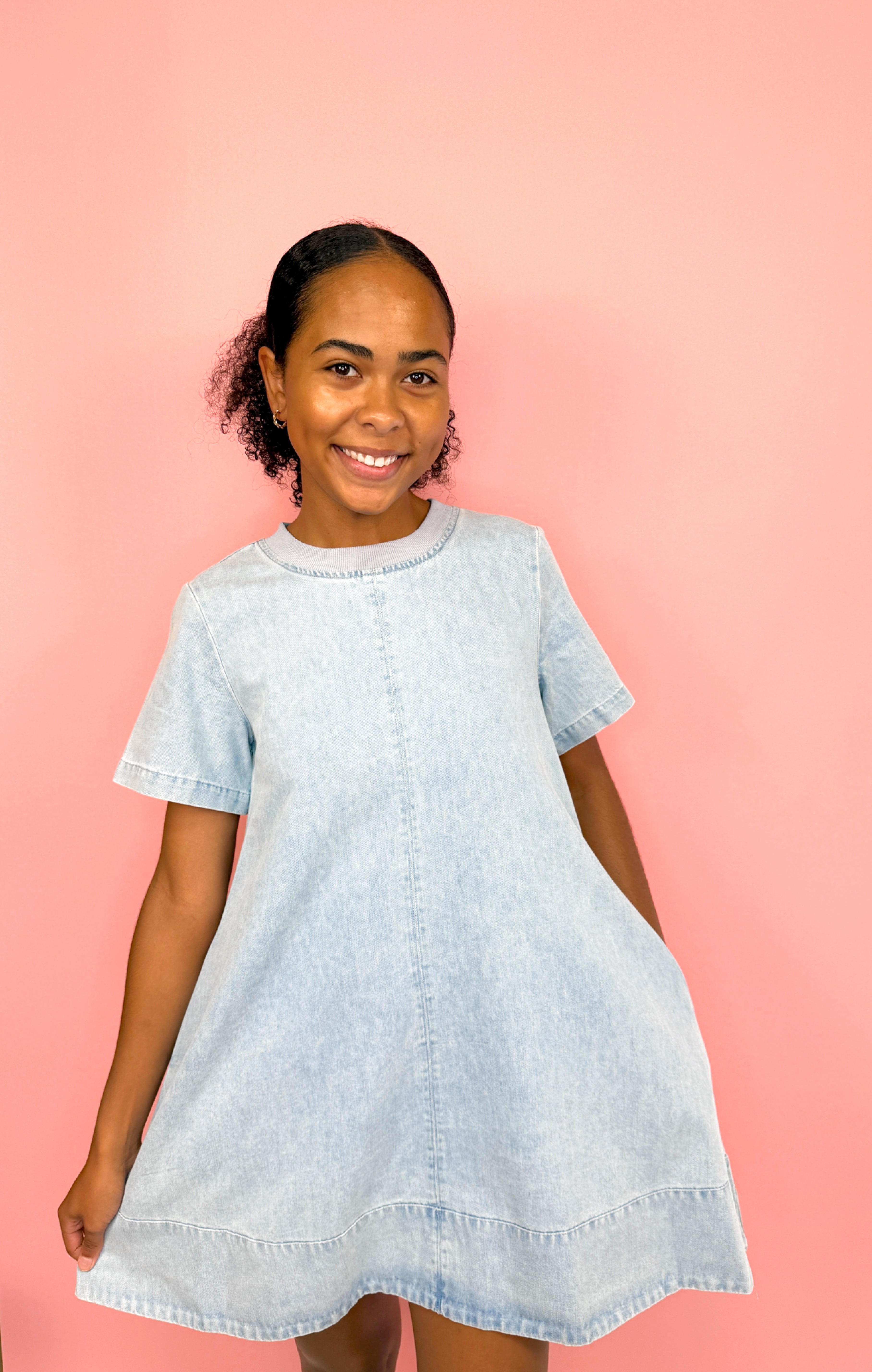 Pretty Little Denim Dress-310 Dresses-Simply Stylish Boutique-Simply Stylish Boutique | Women’s & Kid’s Fashion | Paducah, KY