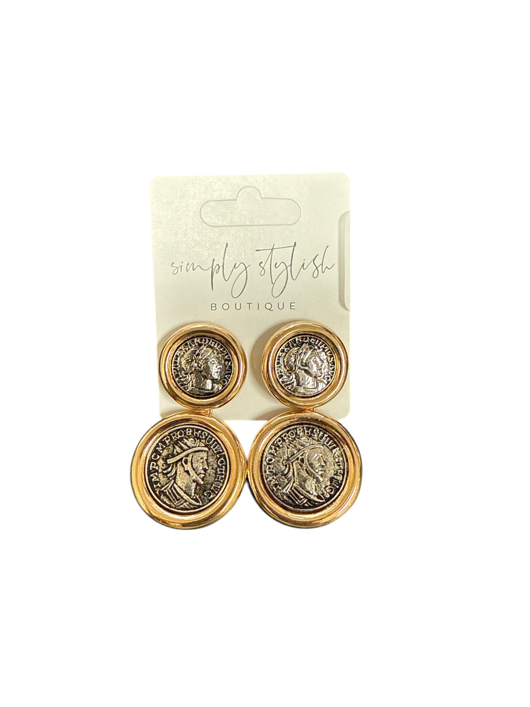 Coin Toss Earrings-410 Jewelry-Simply Stylish Boutique-Simply Stylish Boutique | Women’s & Kid’s Fashion | Paducah, KY