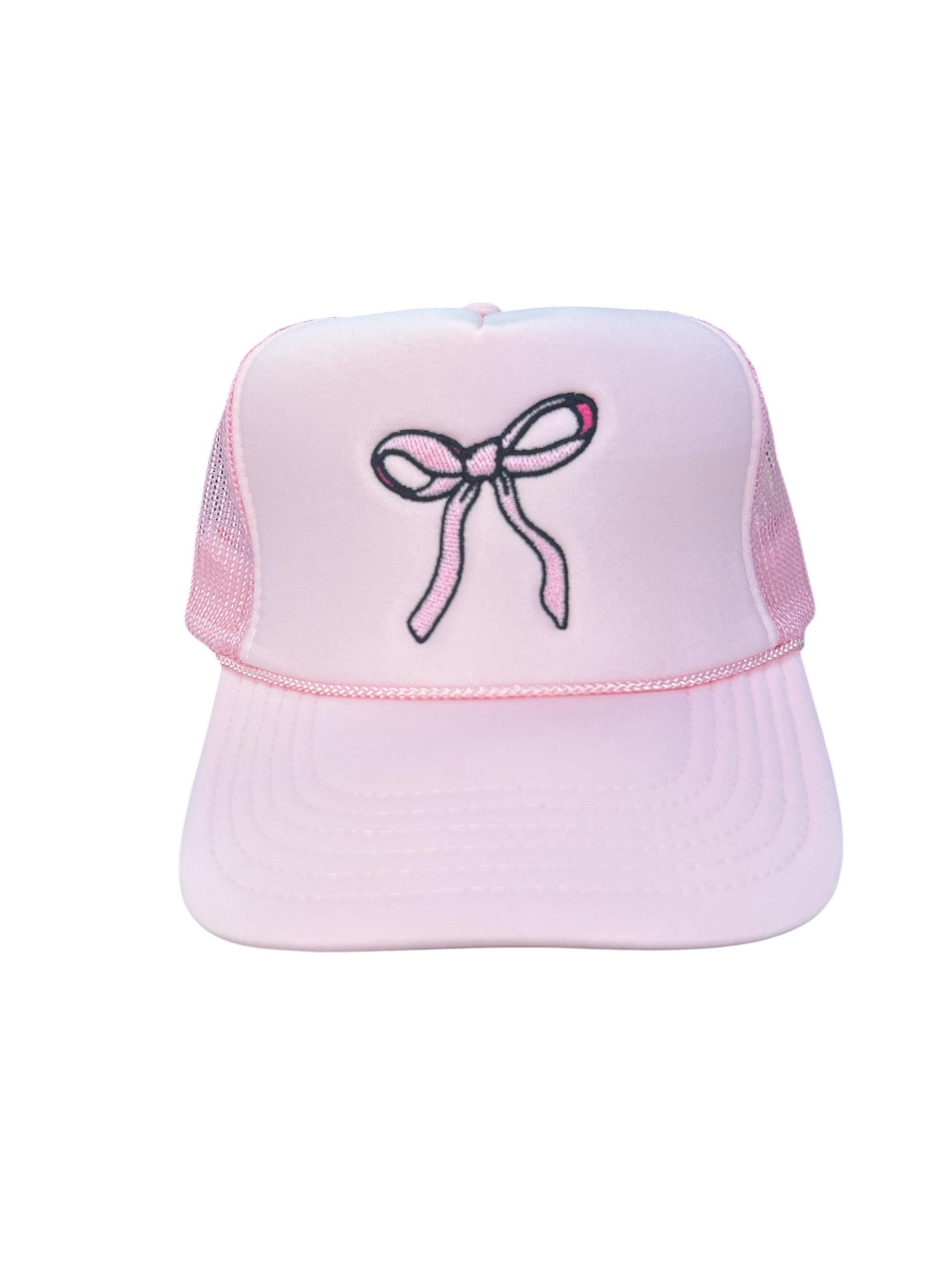 Light Pink Bow Trucker Hat-430 Hats & Hair-katydid-Simply Stylish Boutique | Women’s & Kid’s Fashion | Paducah, KY