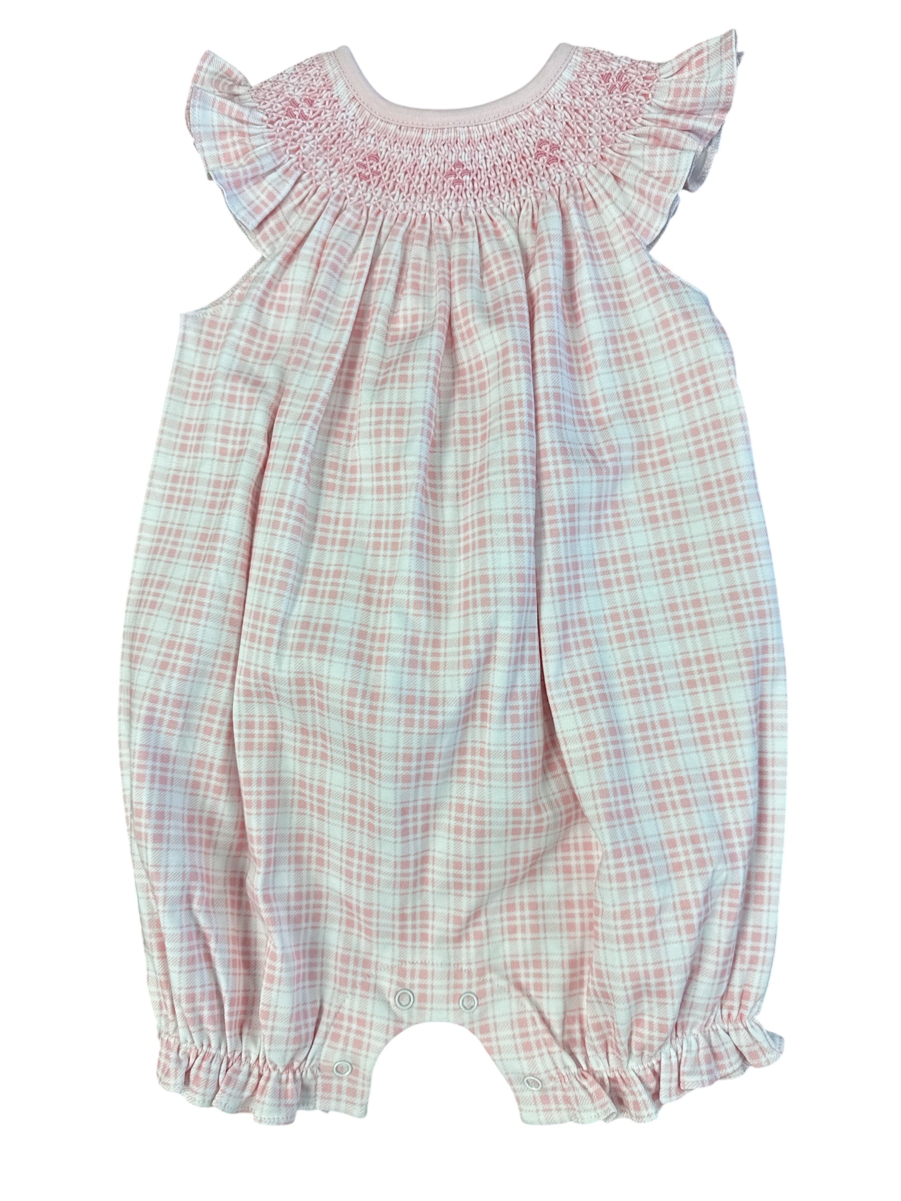 Rossy Pink Smocked Bishop Bubble-520 Baby & Kids Gifts-Simply Stylish Boutique-Simply Stylish Boutique | Women’s & Kid’s Fashion | Paducah, KY