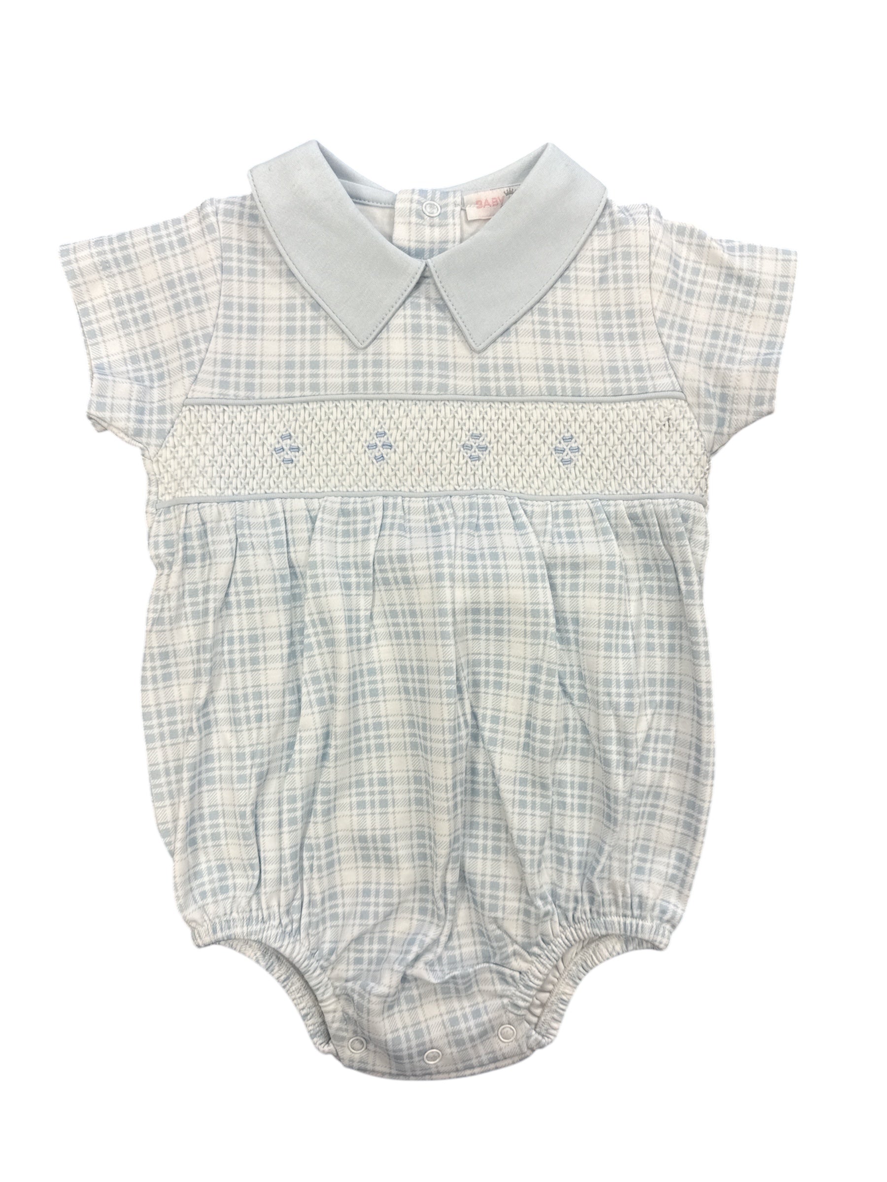 Casey Blue Plaids Smocked Bubble-520 Baby & Kids Gifts-Simply Stylish Boutique-Simply Stylish Boutique | Women’s & Kid’s Fashion | Paducah, KY