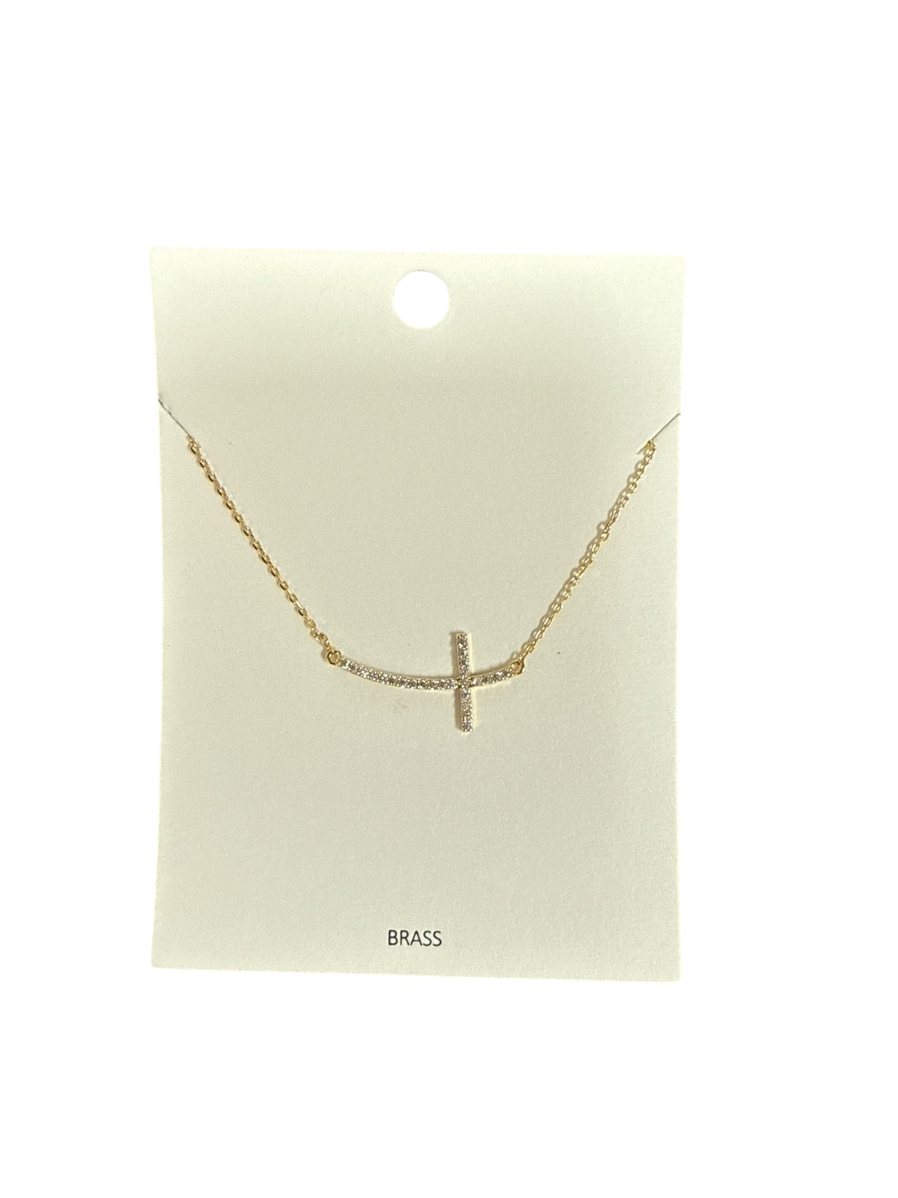 Swayed Cross Necklace-410 Jewelry-Simply Stylish Boutique-Simply Stylish Boutique | Women’s & Kid’s Fashion | Paducah, KY