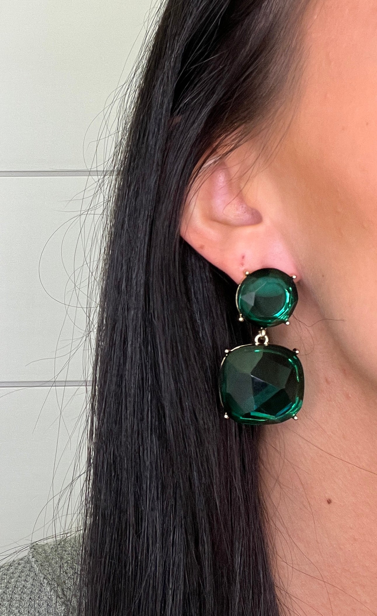 Square Emerald Stone-410 Jewelry-Simply Stylish Boutique-Simply Stylish Boutique | Women’s & Kid’s Fashion | Paducah, KY