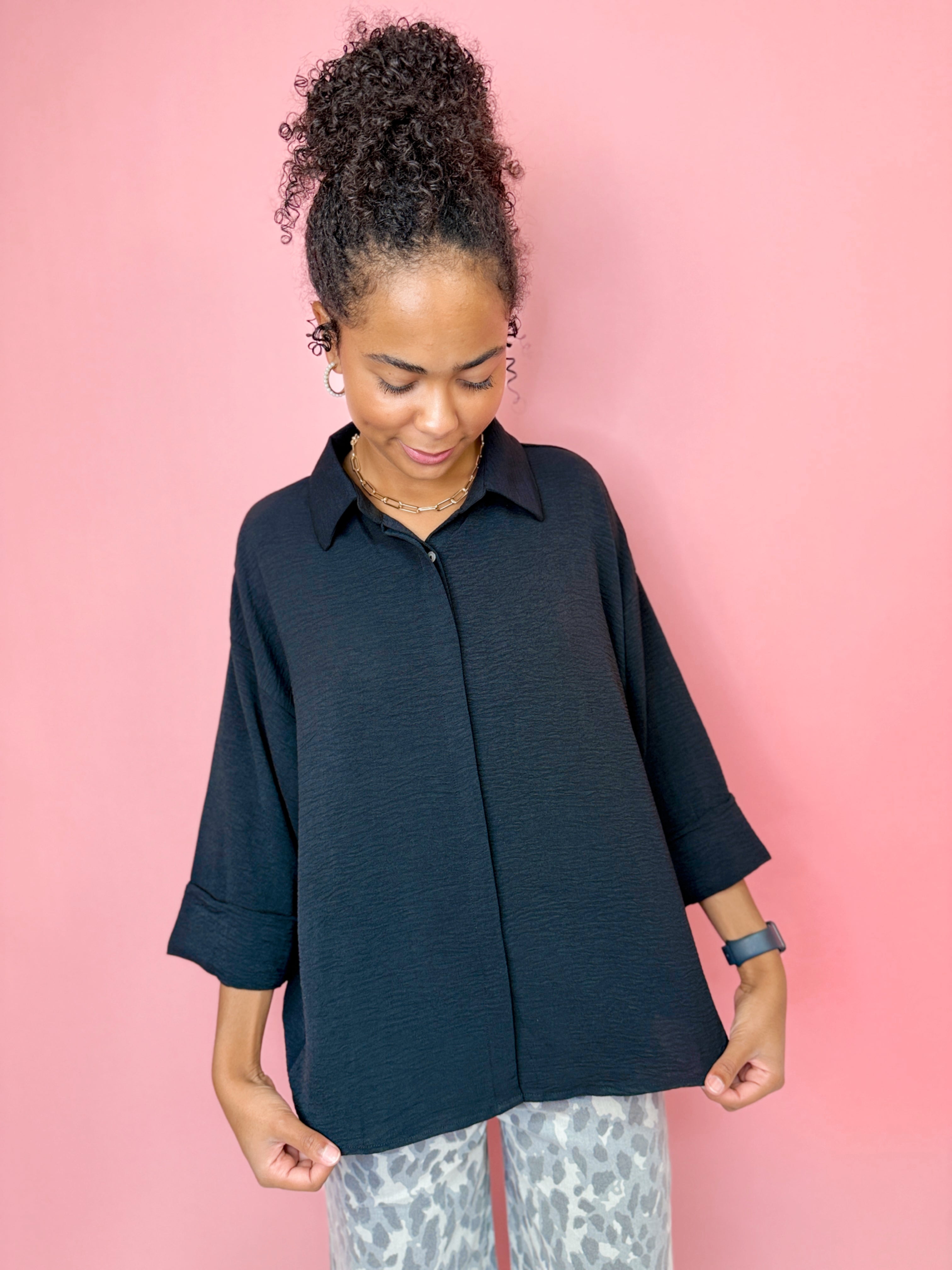 Midnight Textured Top-130 Dressy Tops & Blouses-Simply Stylish Boutique-Simply Stylish Boutique | Women’s & Kid’s Fashion | Paducah, KY