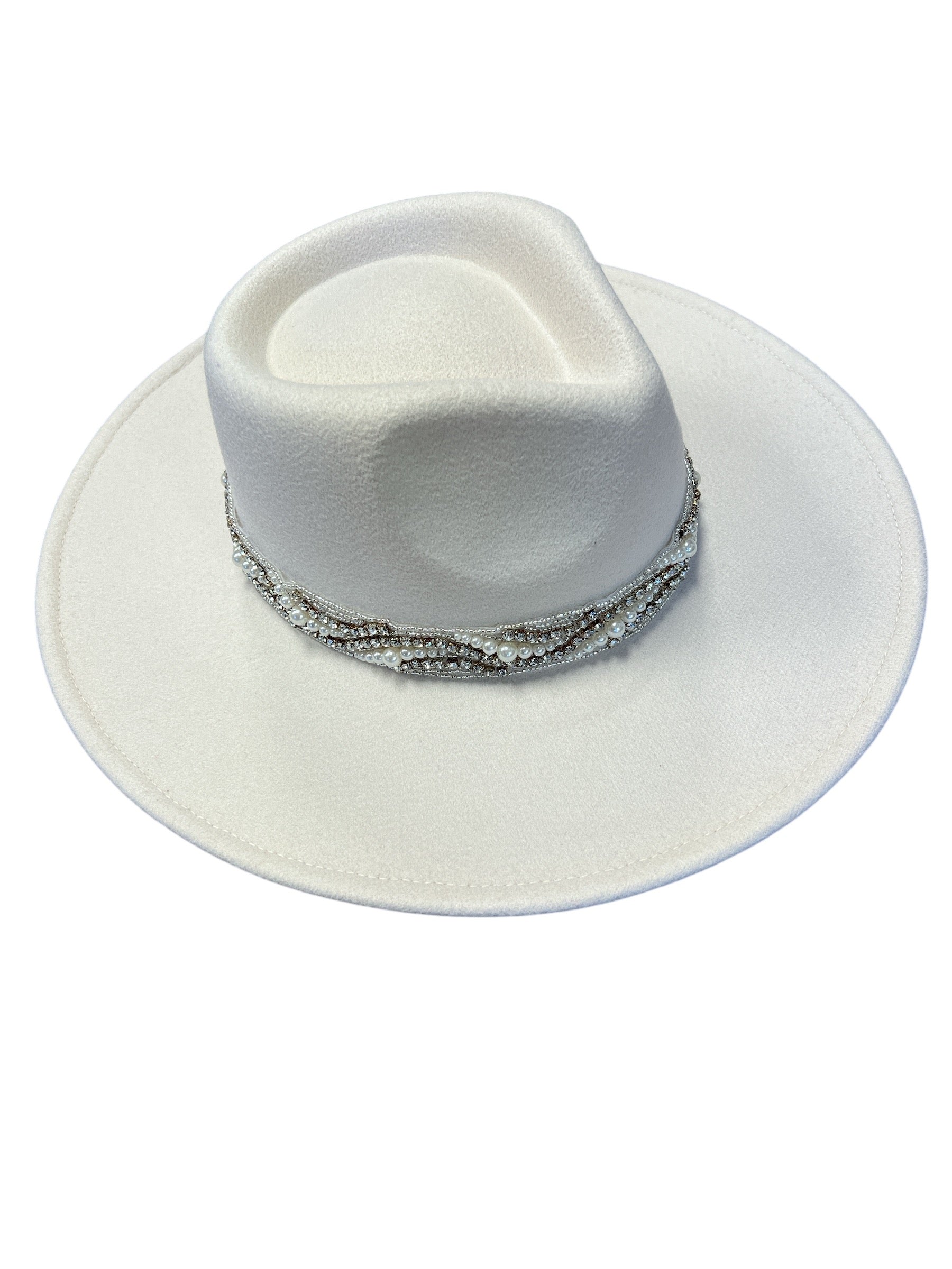 Lace And Pearl Fedora-430 Hats & Hair-Simply Stylish Boutique-Simply Stylish Boutique | Women’s & Kid’s Fashion | Paducah, KY