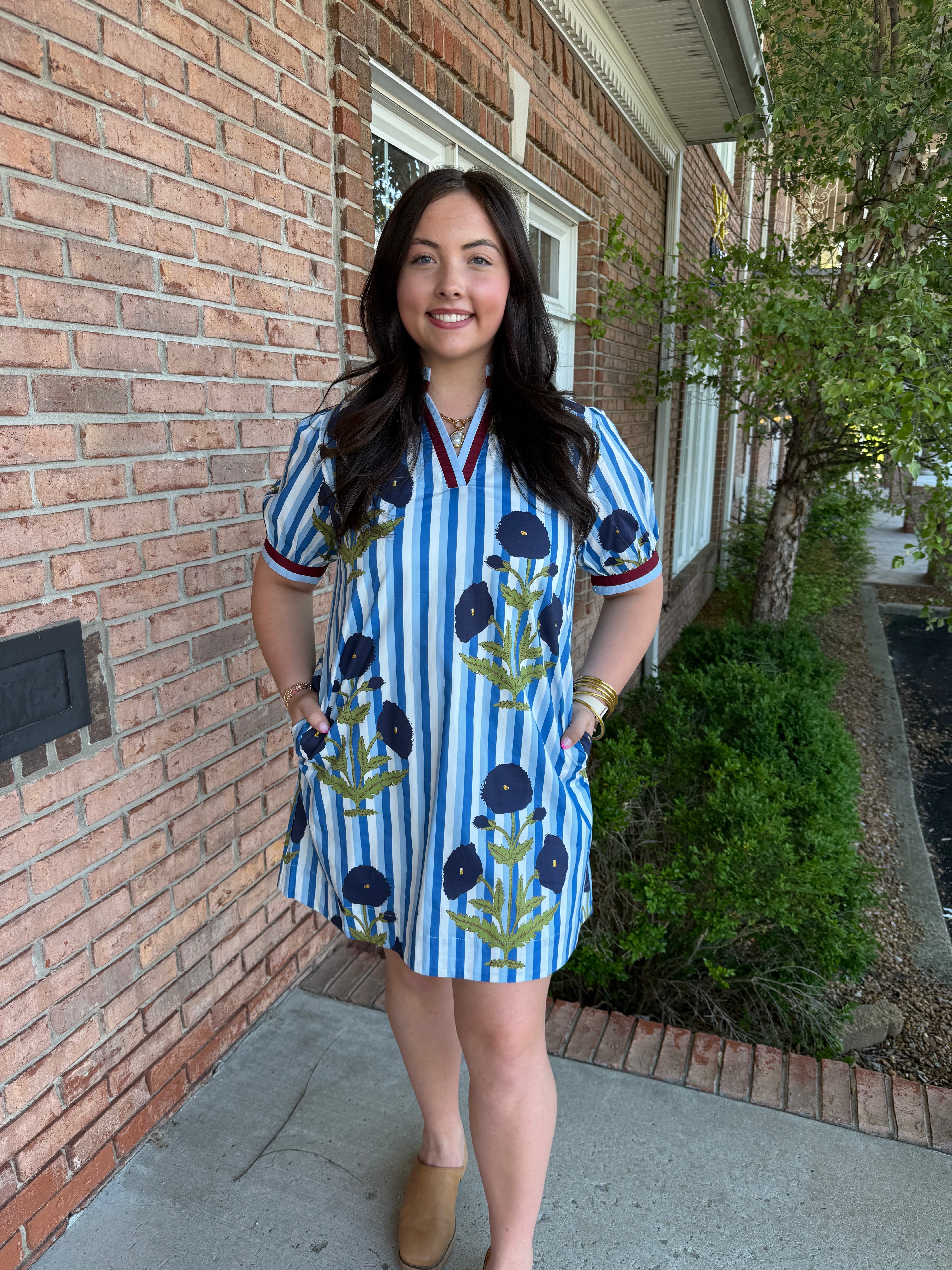 Garden Stripe Shift Dress