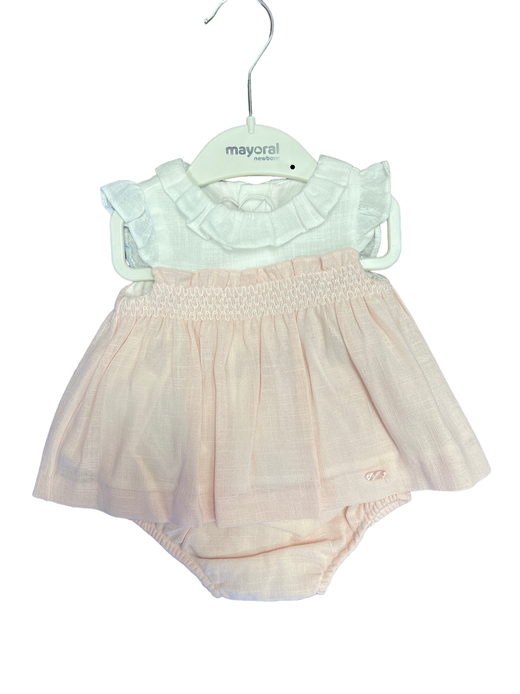 Pink & Cream Smocked Dress-520 Baby & Kids Gifts-mayoral-Simply Stylish Boutique | Women’s & Kid’s Fashion | Paducah, KY