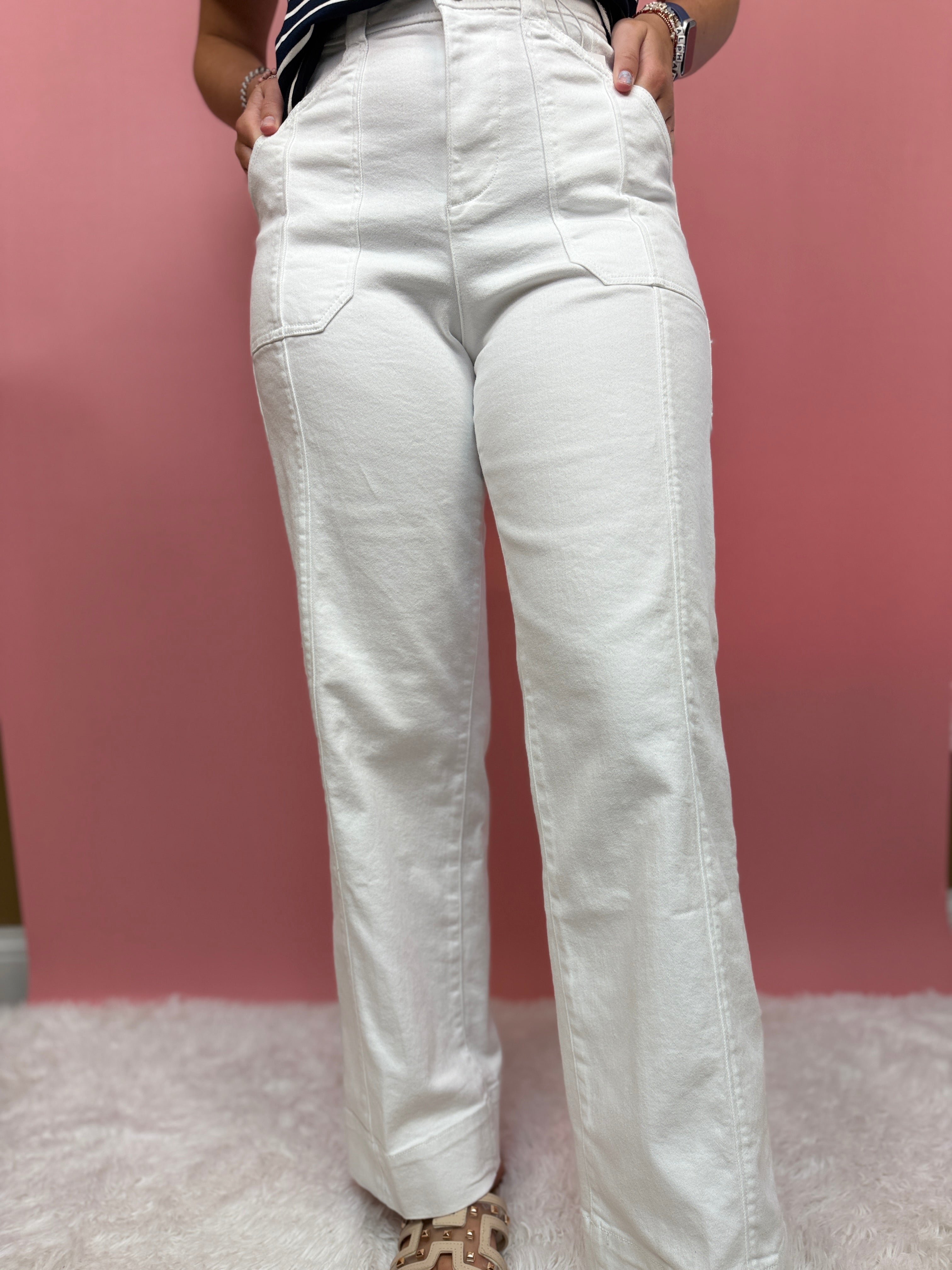 Blanco Linen Pants-230 Pants-Simply Stylish Boutique-Simply Stylish Boutique | Women’s & Kid’s Fashion | Paducah, KY