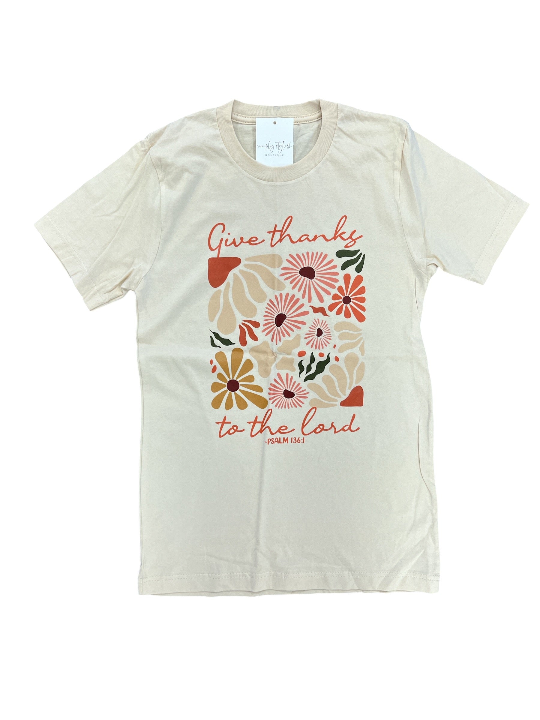 Psalms 136:1 / Floral Shirt-120 Casual Tops & Tees-Simply Stylish Boutique-Simply Stylish Boutique | Women’s & Kid’s Fashion | Paducah, KY