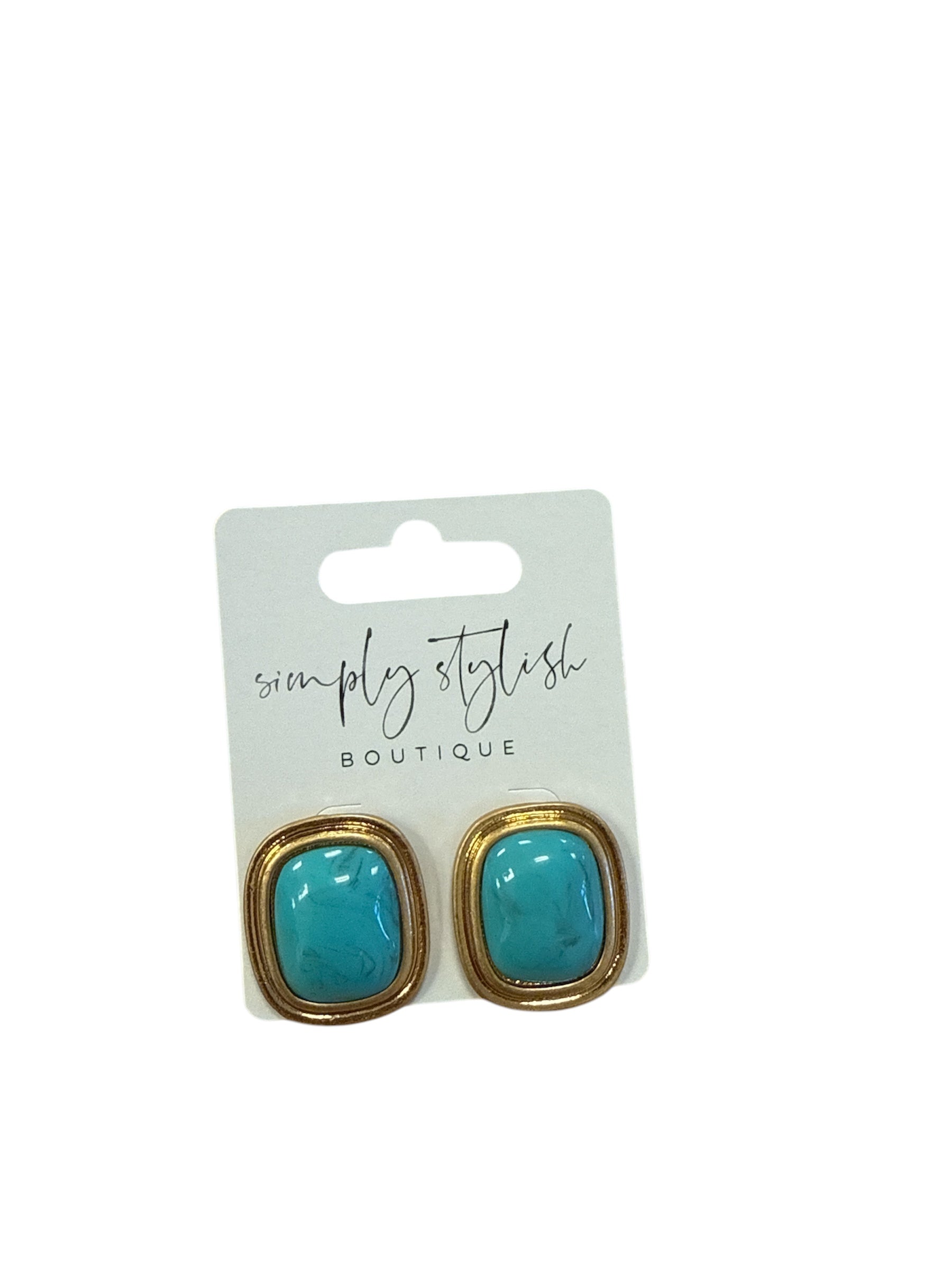 Stone Square Studs-410 Jewelry-Simply Stylish Boutique-Simply Stylish Boutique | Women’s & Kid’s Fashion | Paducah, KY