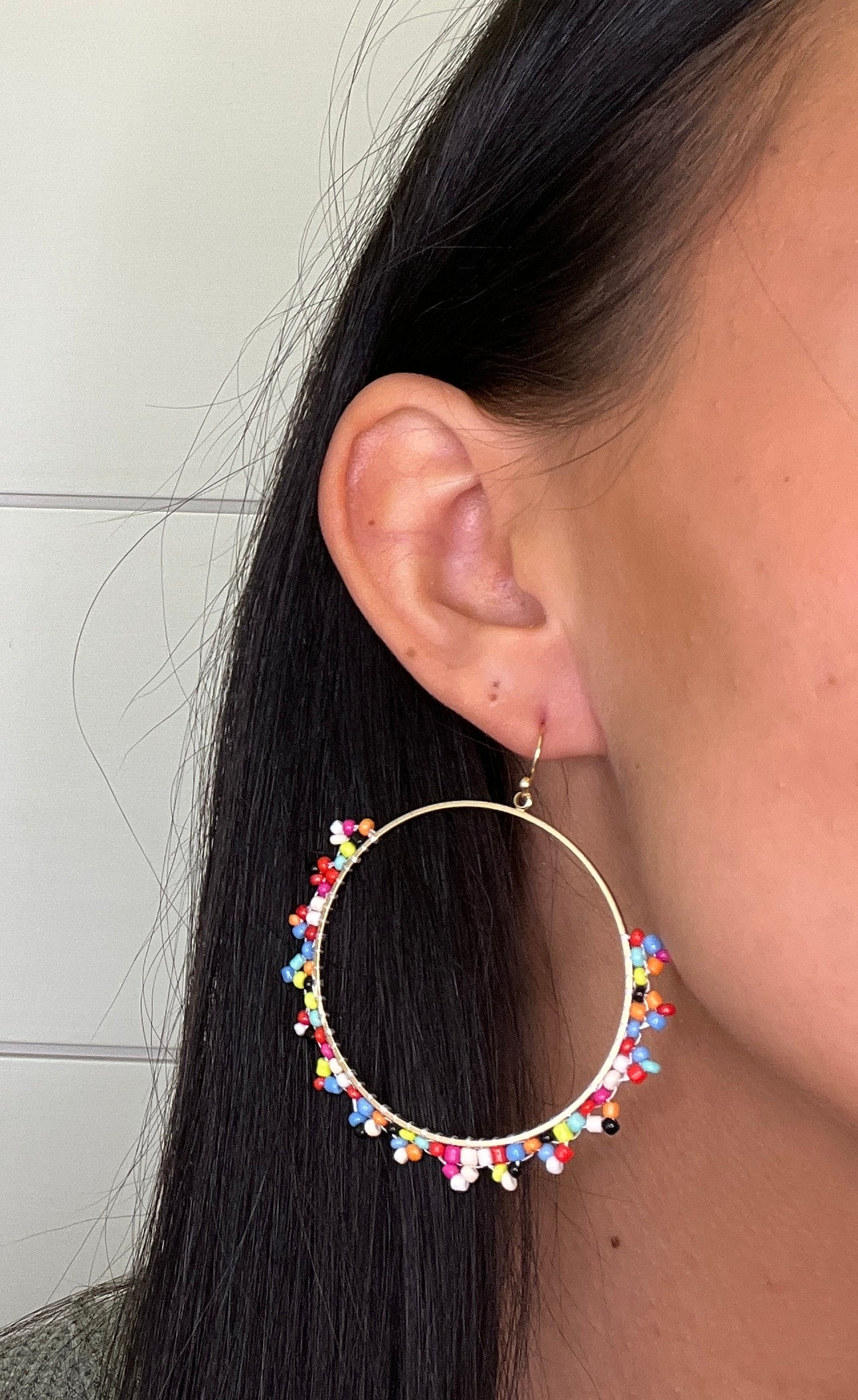 Wrapped Beaded Hoops-410 Jewelry-Simply Stylish Boutique-Simply Stylish Boutique | Women’s & Kid’s Fashion | Paducah, KY