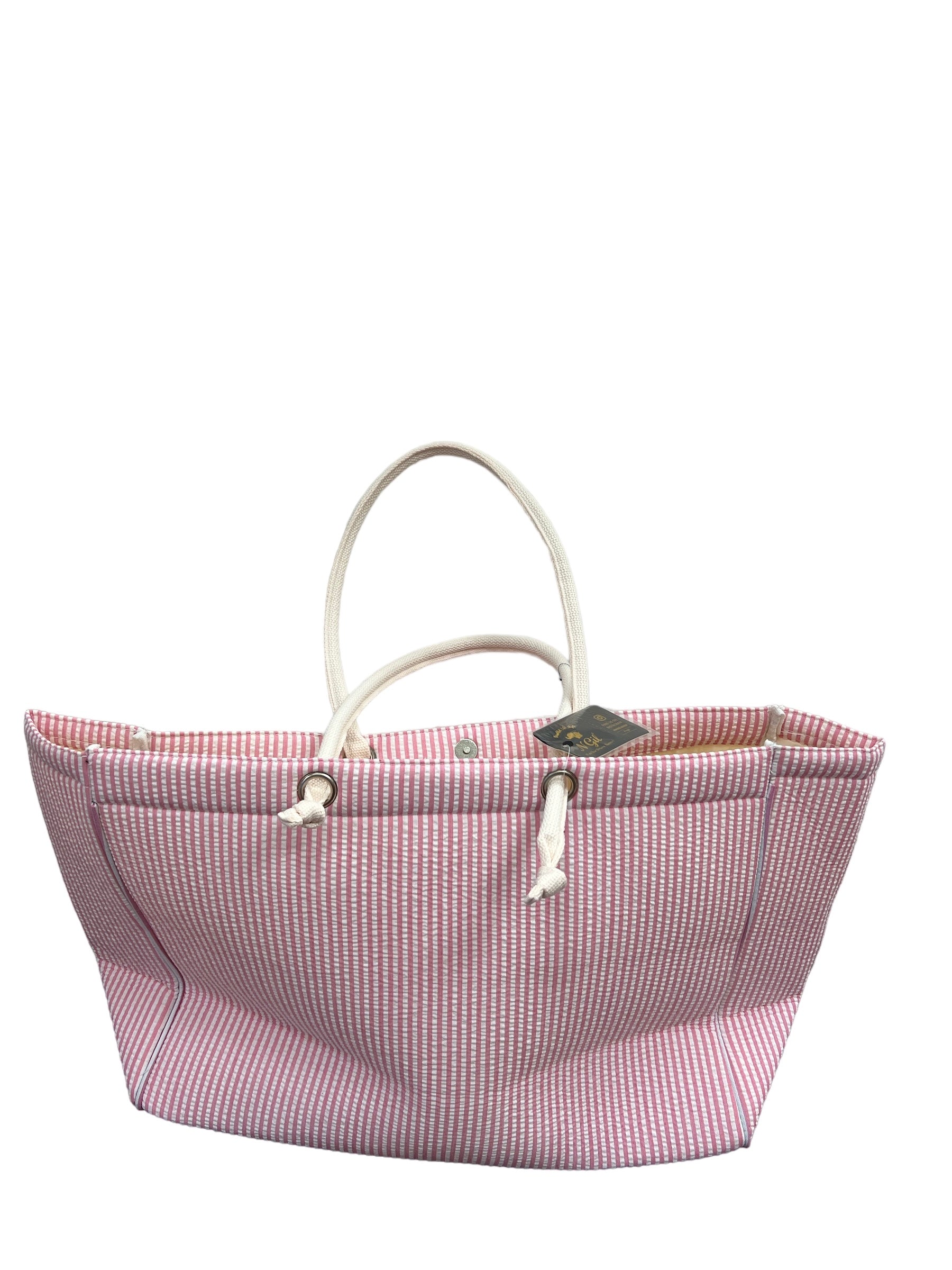 Seersucker Large Tote-420 Bags & Totes-Simply Stylish Boutique-Simply Stylish Boutique | Women’s & Kid’s Fashion | Paducah, KY