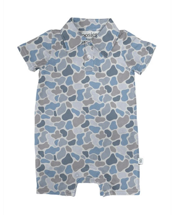 Watercolor Camo Polo Romper-520 Baby & Kids Gifts-Simply Stylish Boutique-Simply Stylish Boutique | Women’s & Kid’s Fashion | Paducah, KY