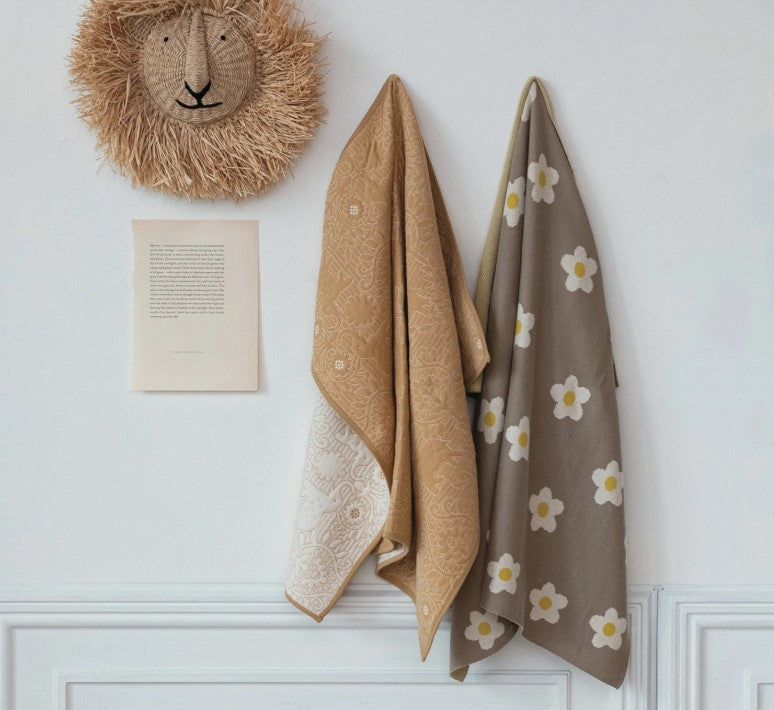 Cotton Knit Baby Blanket - Flowers-520 Baby & Kids Gifts-Simply Stylish Boutique-Simply Stylish Boutique | Women’s & Kid’s Fashion | Paducah, KY