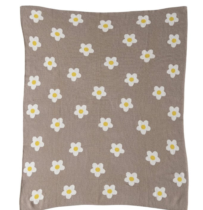 Cotton Knit Baby Blanket - Flowers-520 Baby & Kids Gifts-Simply Stylish Boutique-Simply Stylish Boutique | Women’s & Kid’s Fashion | Paducah, KY