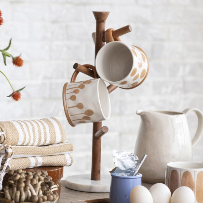 Mango Wood & Marble Mug Rack-510 General Gifts-Simply Stylish Boutique-Simply Stylish Boutique | Women’s & Kid’s Fashion | Paducah, KY