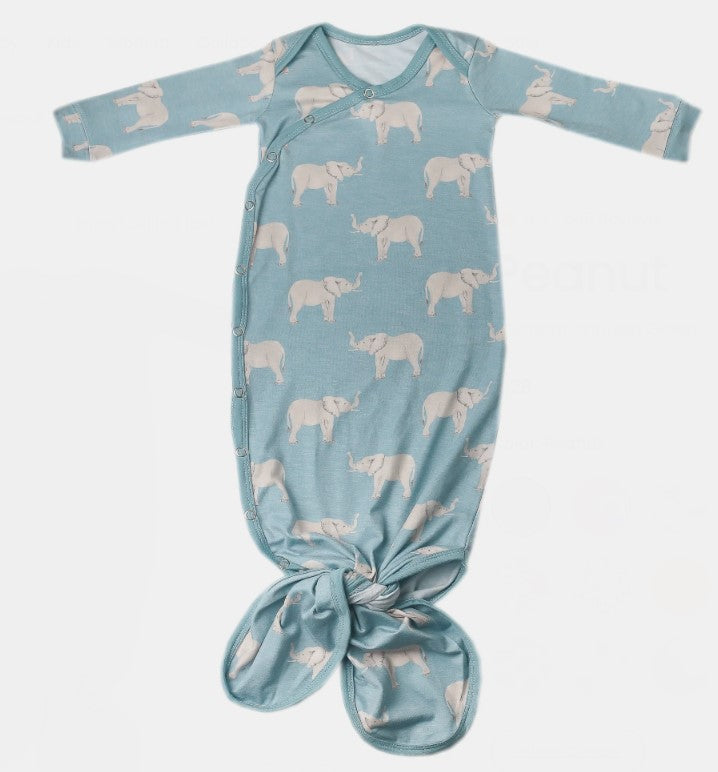 Peanut Newborn Knotted Gown-520 Baby & Kids Gifts-Simply Stylish Boutique-Simply Stylish Boutique | Women’s & Kid’s Fashion | Paducah, KY