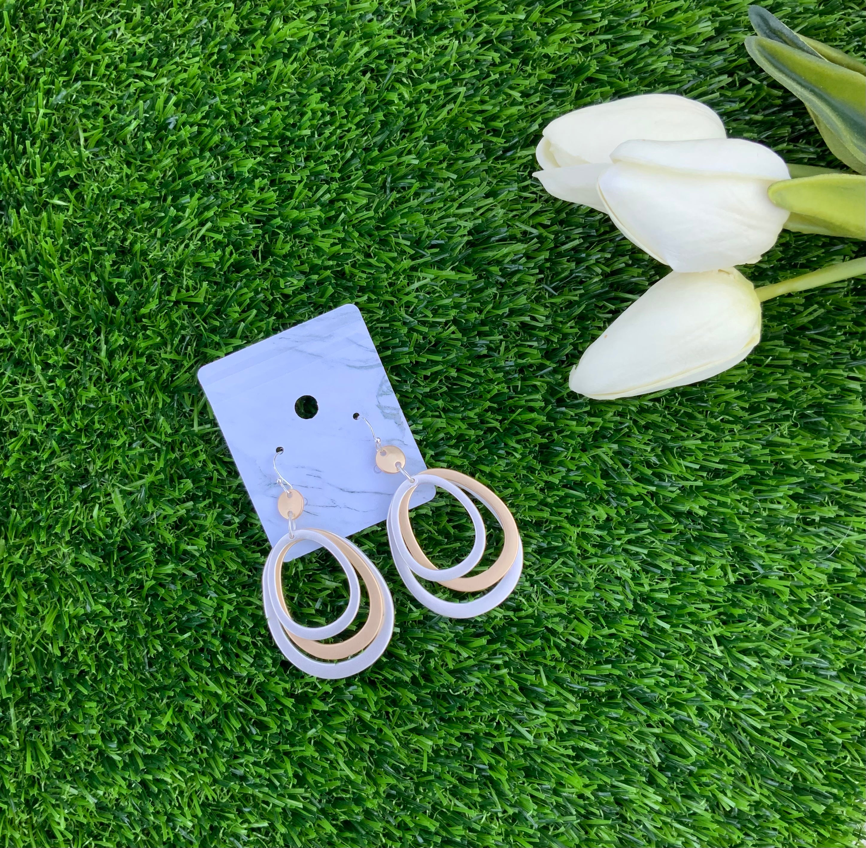 Three Hoop Drop Earring-410 Jewelry-simplystylishboutique-Simply Stylish Boutique | Women’s & Kid’s Fashion | Paducah, KY