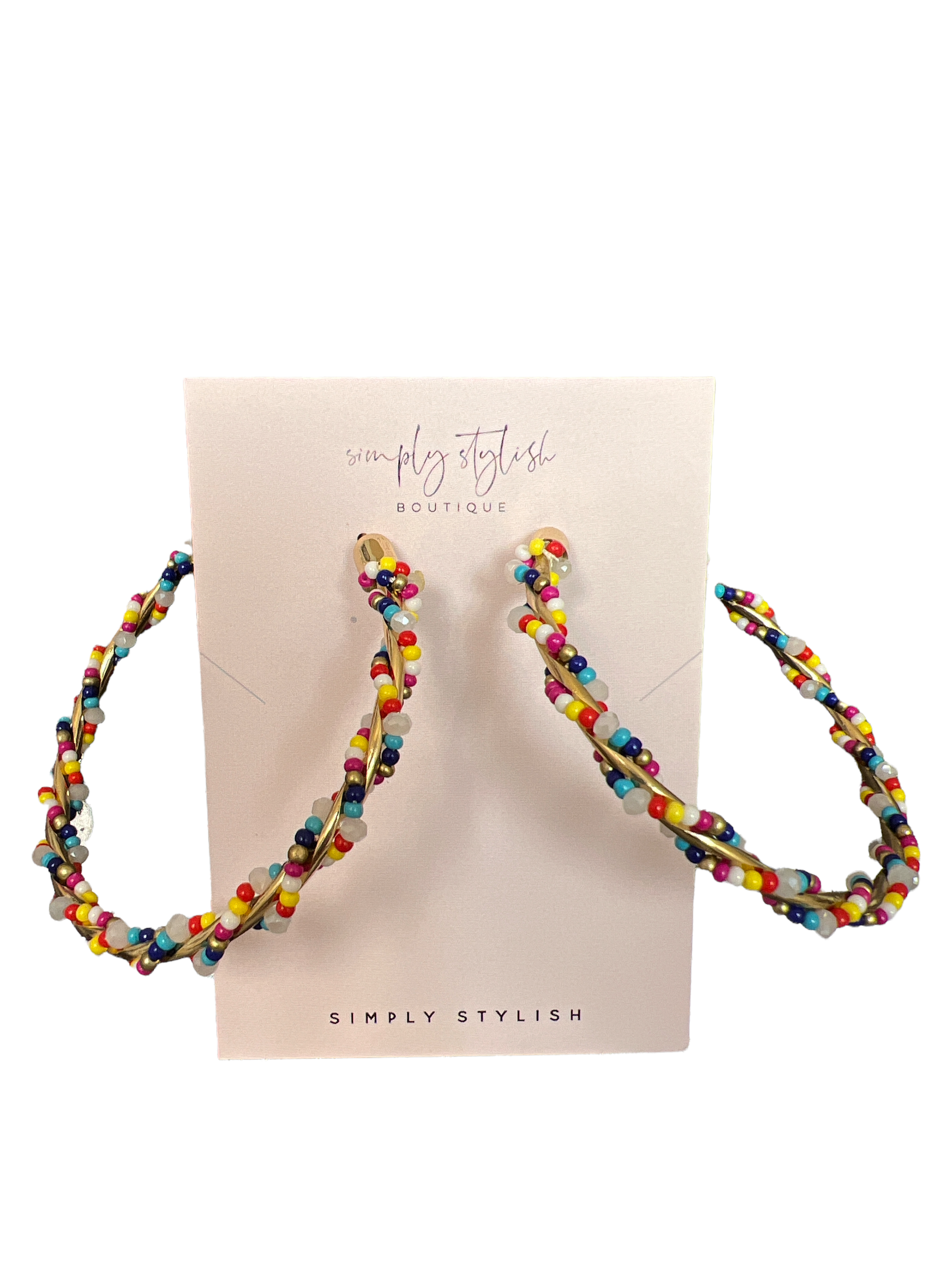 Wrapped Beaded Hoops-410 Jewelry-Simply Stylish Boutique-Simply Stylish Boutique | Women’s & Kid’s Fashion | Paducah, KY