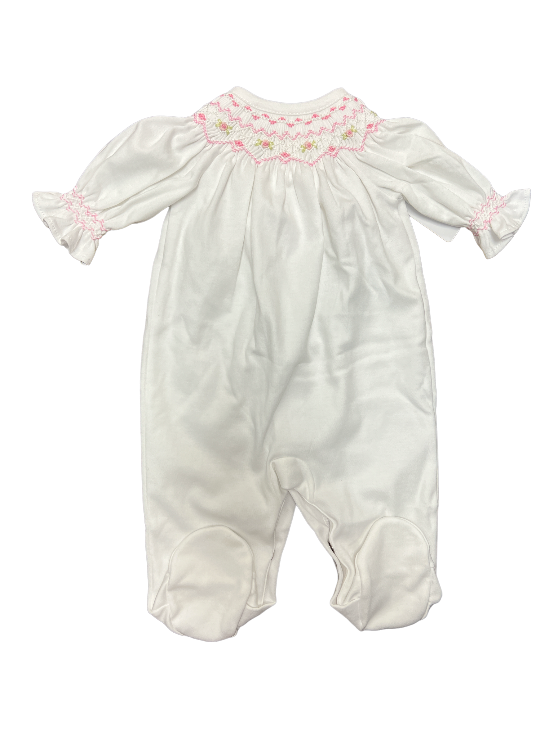 White & Pink Pima Footie-520 Baby & Kids Gifts-Simply Stylish Boutique-Simply Stylish Boutique | Women’s & Kid’s Fashion | Paducah, KY