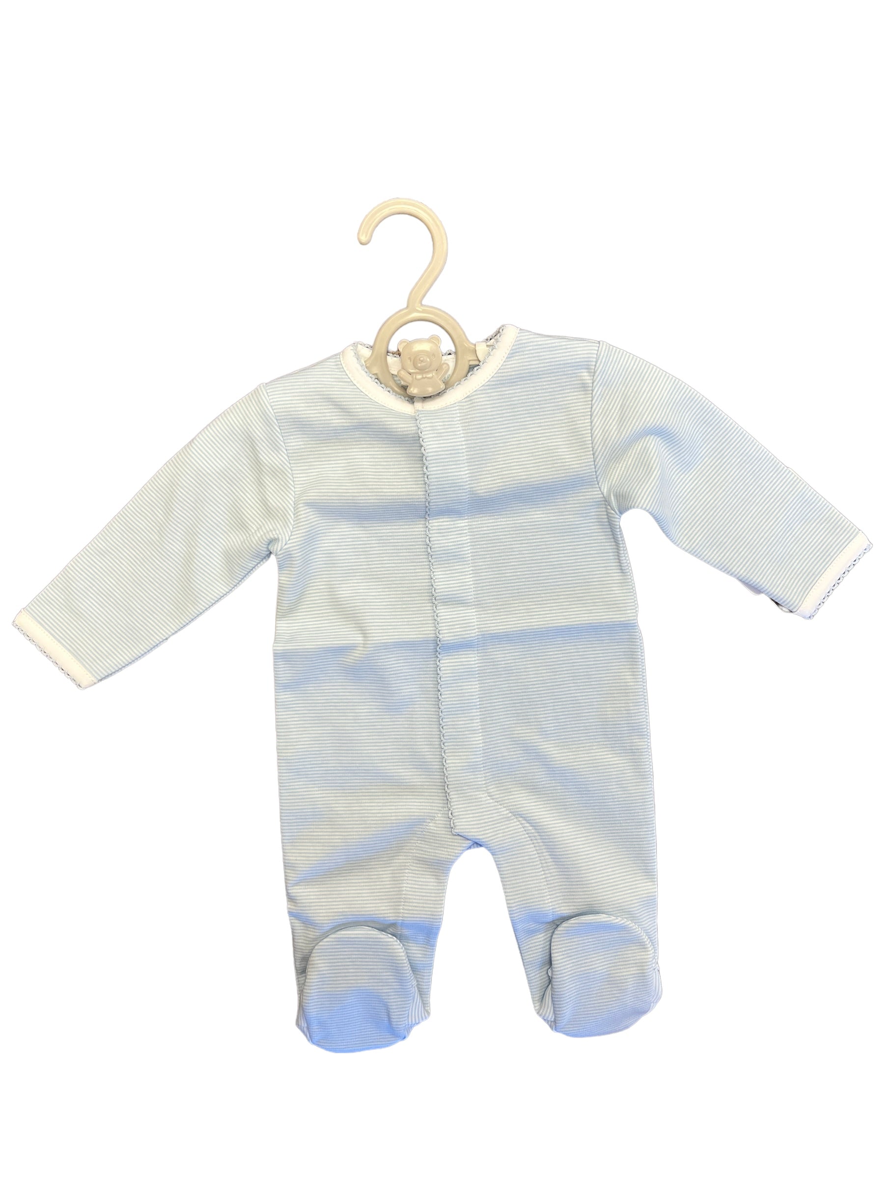 Blue Stripes Footie-520 Baby & Kids Gifts-Simply Stylish Boutique-Simply Stylish Boutique | Women’s & Kid’s Fashion | Paducah, KY