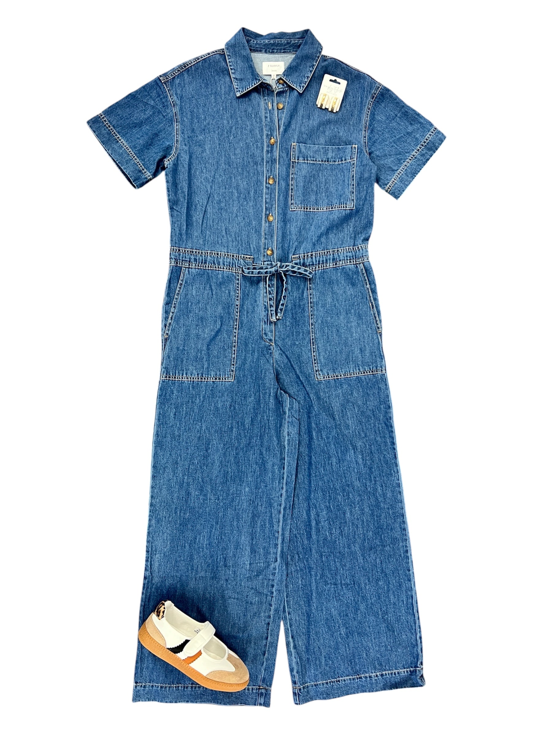 Elsie Denim Jumpsuit-320 Jumpers/Rompers-Simply Stylish Boutique-Simply Stylish Boutique | Women’s & Kid’s Fashion | Paducah, KY
