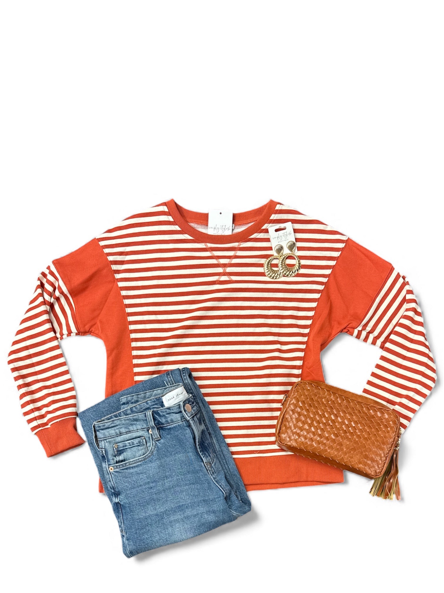 Colorblock Comfort Crew Neck-120 Casual Tops & Tees-Simply Stylish Boutique-Simply Stylish Boutique | Women’s & Kid’s Fashion | Paducah, KY