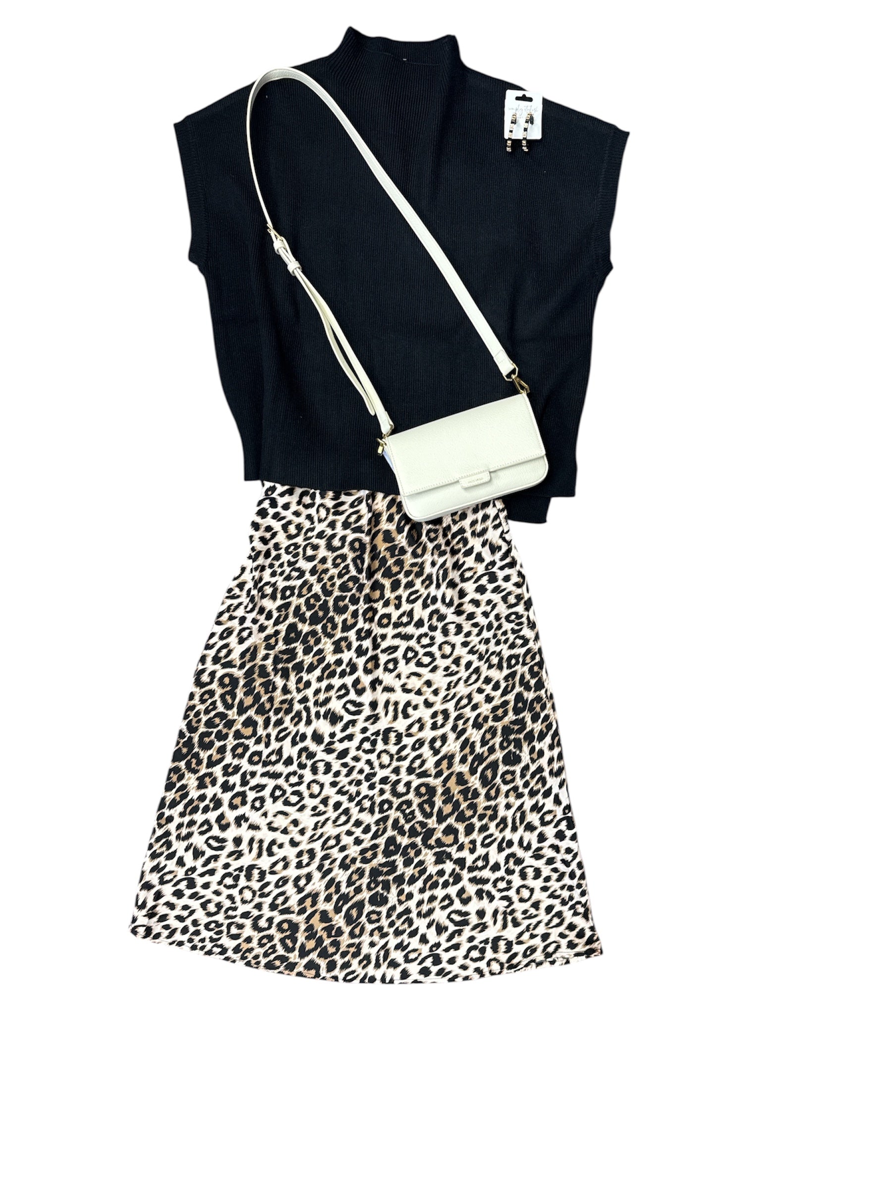 Satin Leopard Midi Skirt-220 Skirts/Shorts-Simply Stylish Boutique-Simply Stylish Boutique | Women’s & Kid’s Fashion | Paducah, KY